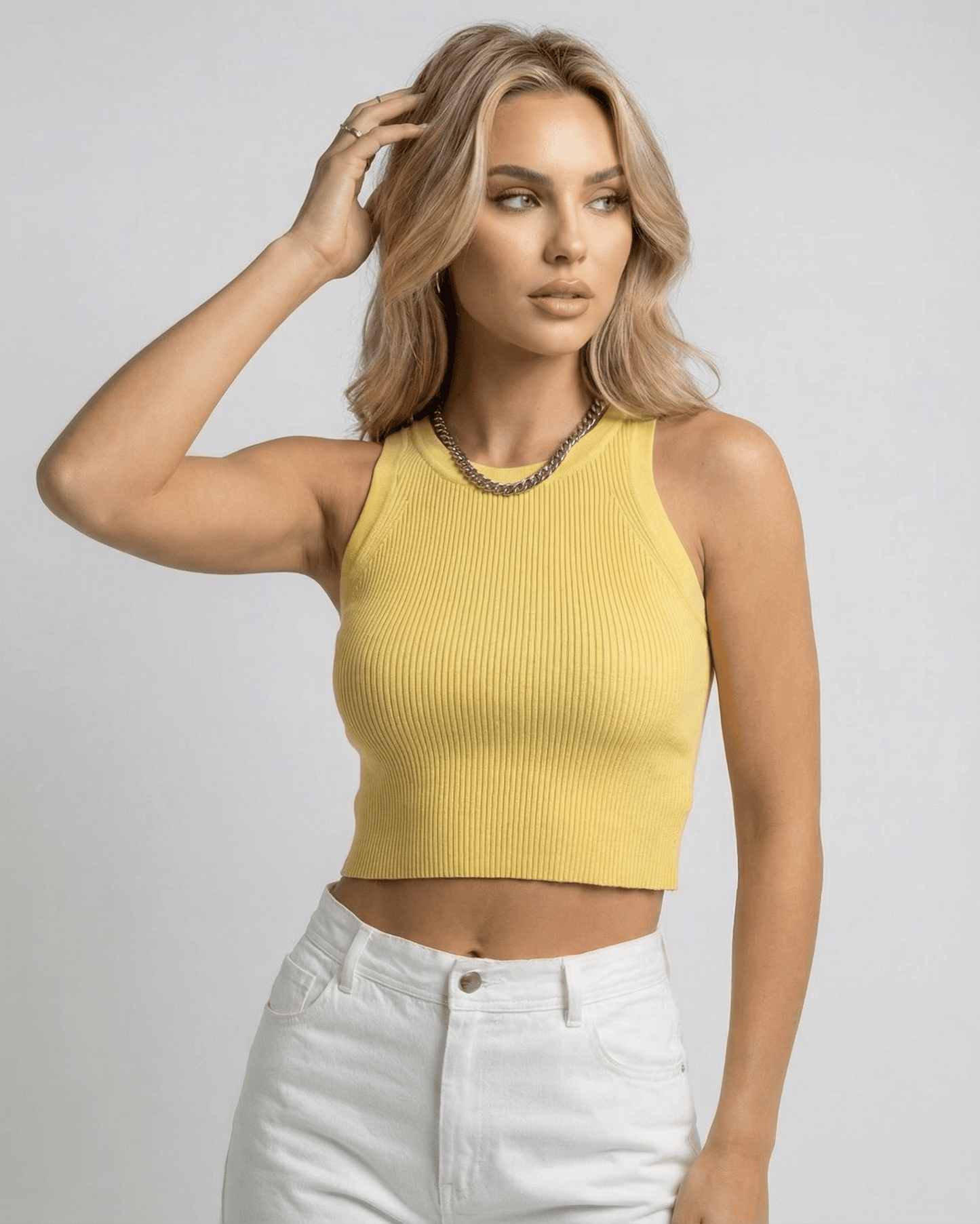 Yellow Top, front view | Ramblion | SKU: MT-58291-yellow-L-902,MT-58291-yellow-M-7905,MT-58291-yellow-S-2003,MT-58291-yellow-XL-3796,MT-58291-yellow-XS-8232