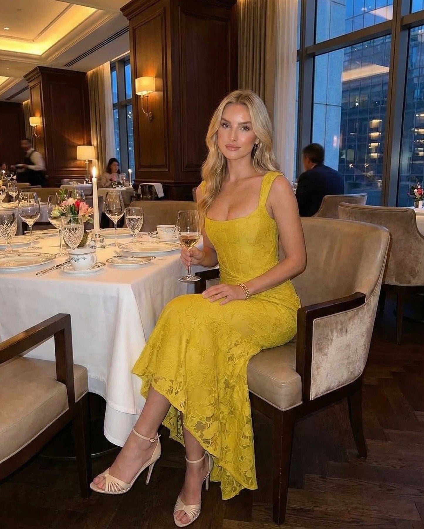 Yellow Satin Gown Square Neck Sleeveless Maxi Dress | Black-Tie Events, Celebrations, Wedding Season & Daily Wear, lifestyle | SKU: MGX-583927461-yellow-L-8325,MGX-583927461-yellow-M-2774,MGX-583927461-yellow-S-9103,MGX-583927461-yellow-XL-2926,MGX-583927461-yellow-XS-2167