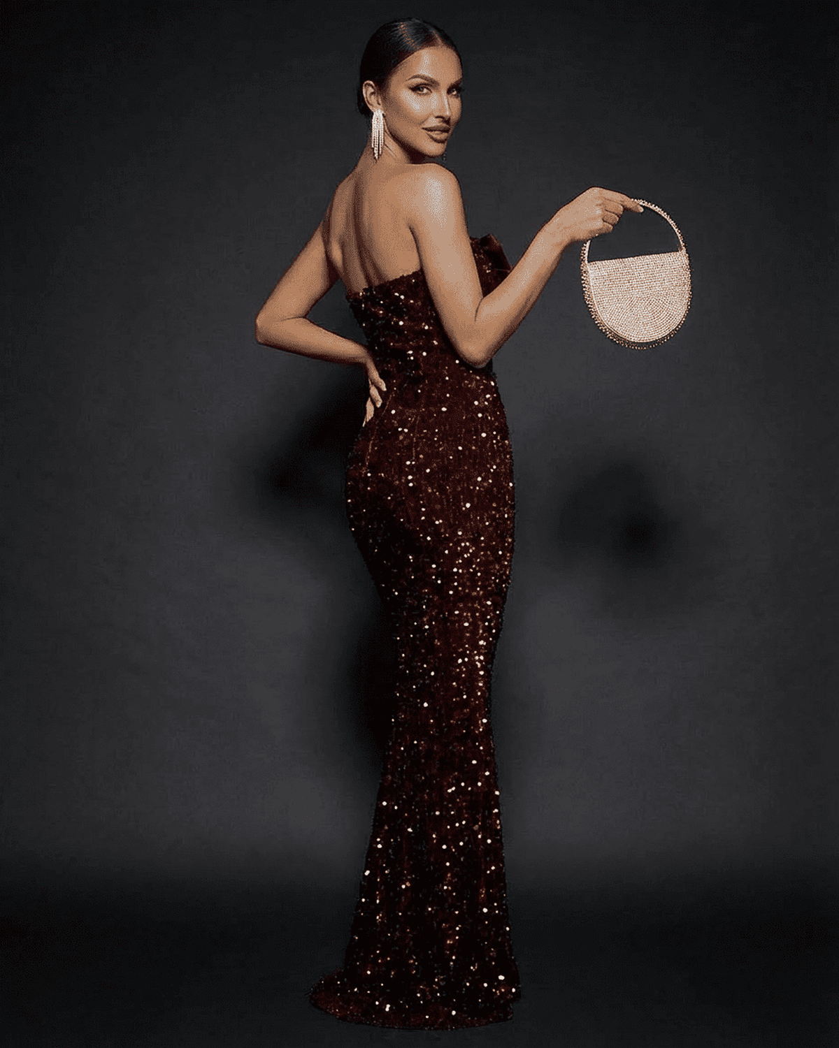 Wine Satin Bodycon Strapless Maxi Dress | Prom, side view | Ramblion | SKU: MMD-19473-wine-L-3391,MMD-19473-wine-M-4237,MMD-19473-wine-S-4413,MMD-19473-wine-XL-525,MMD-19473-wine-XS-5734