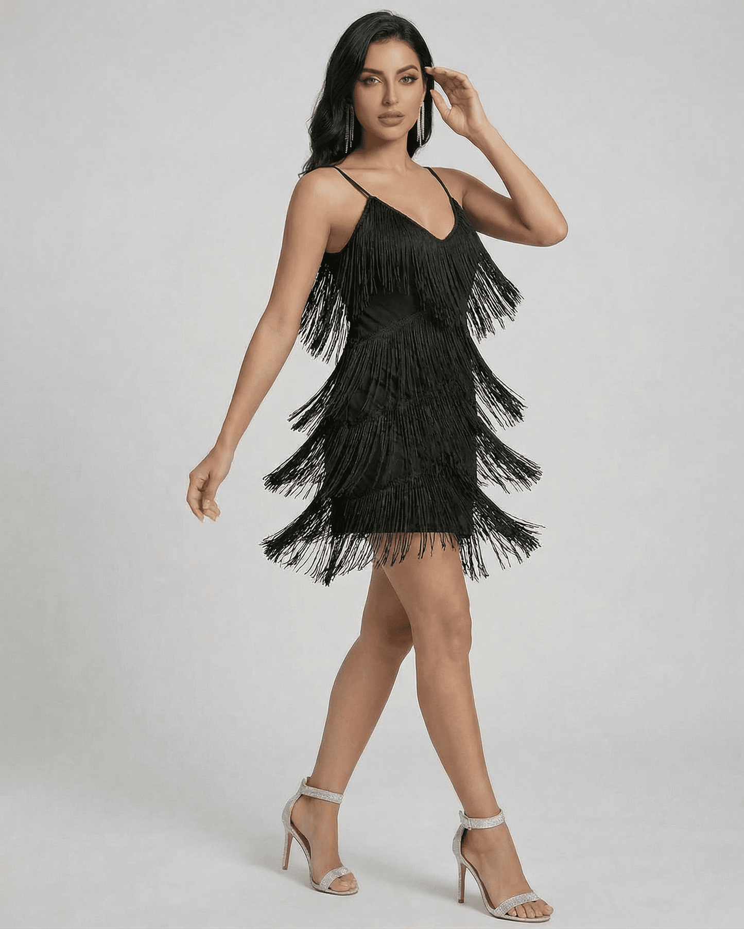 Black Bodycon V-Neck Sleeveless Mini Dress | Bridal Showers, side view | Ramblion | SKU: NMD-90427-black-L-9282-2406,NMD-90427-black-M-9014-7601,NMD-90427-black-S-5540-7653,NMD-90427-black-XL-4083-9576,NMD-90427-black-XS-1307-5492