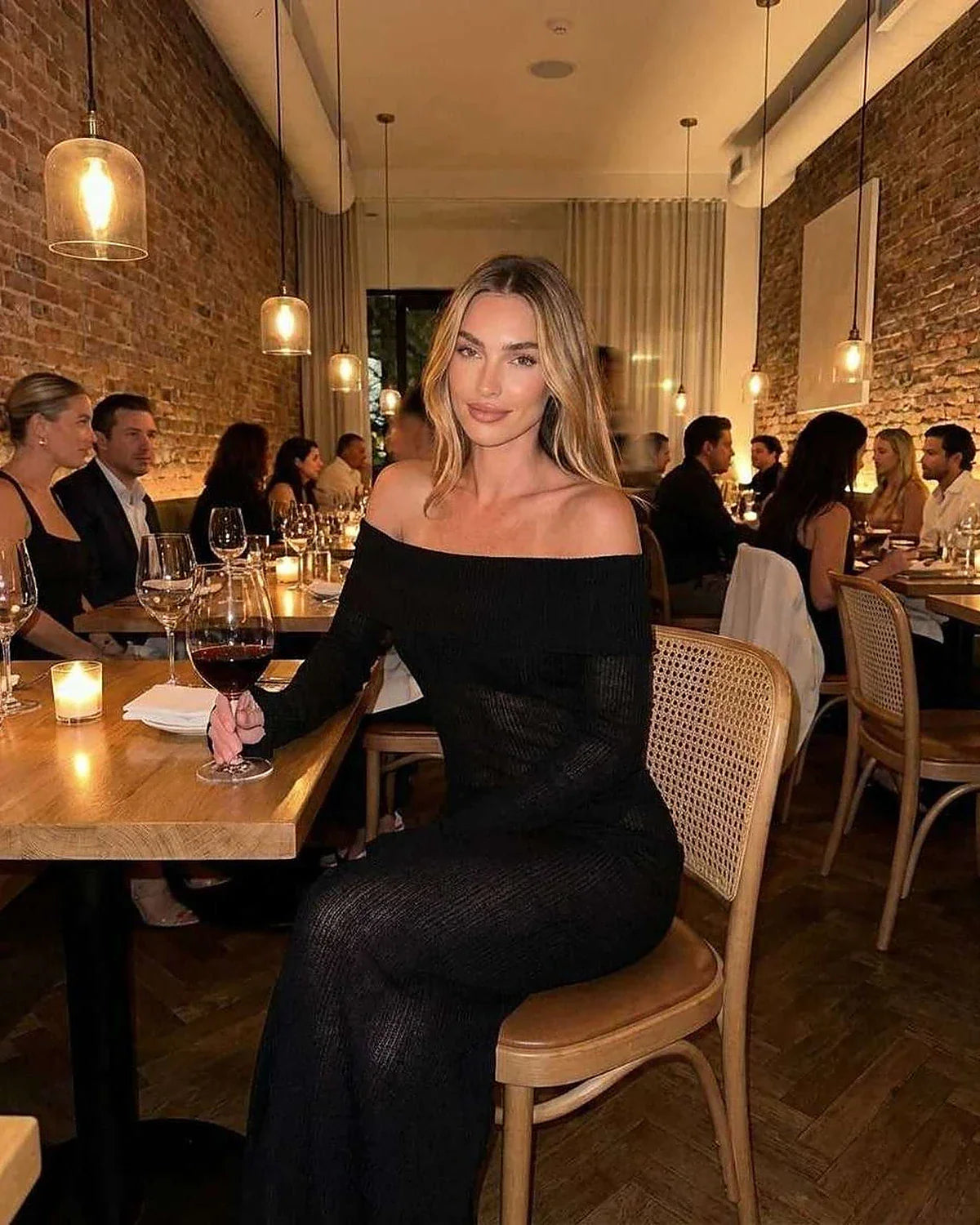 Black Satin Gown Round Neck Long Sleeve Maxi Dress | Gala Nights, lifestyle shot | Ramblion | SKU: SMD-930184726-black-L-2847,SMD-930184726-black-M-5894,SMD-930184726-black-S-6194,SMD-930184726-black-XL-8042,SMD-930184726-black-XS-4832