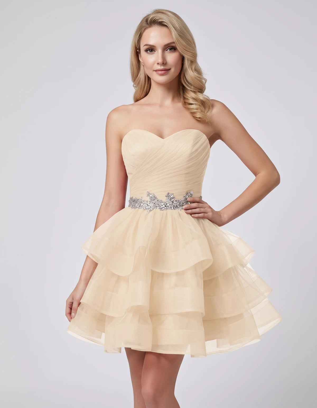 Cypressa Mini Dress — Champagne | SKU: RB-2da162-champa2e-2,RB-2da162-champa2e-4,RB-2da162-champa2e-6,RB-2da162-champa2e-8,RB-2da162-champa2e-10,RB-2da162-champa2e-12,RB-2da162-champa2e-14,RB-2da162-champa2e-14W,RB-2da162-champa2e-16,RB-2da162-champa2e-16W,RB-2da162-champa2e-18W,RB-2da162-champa2e-20W