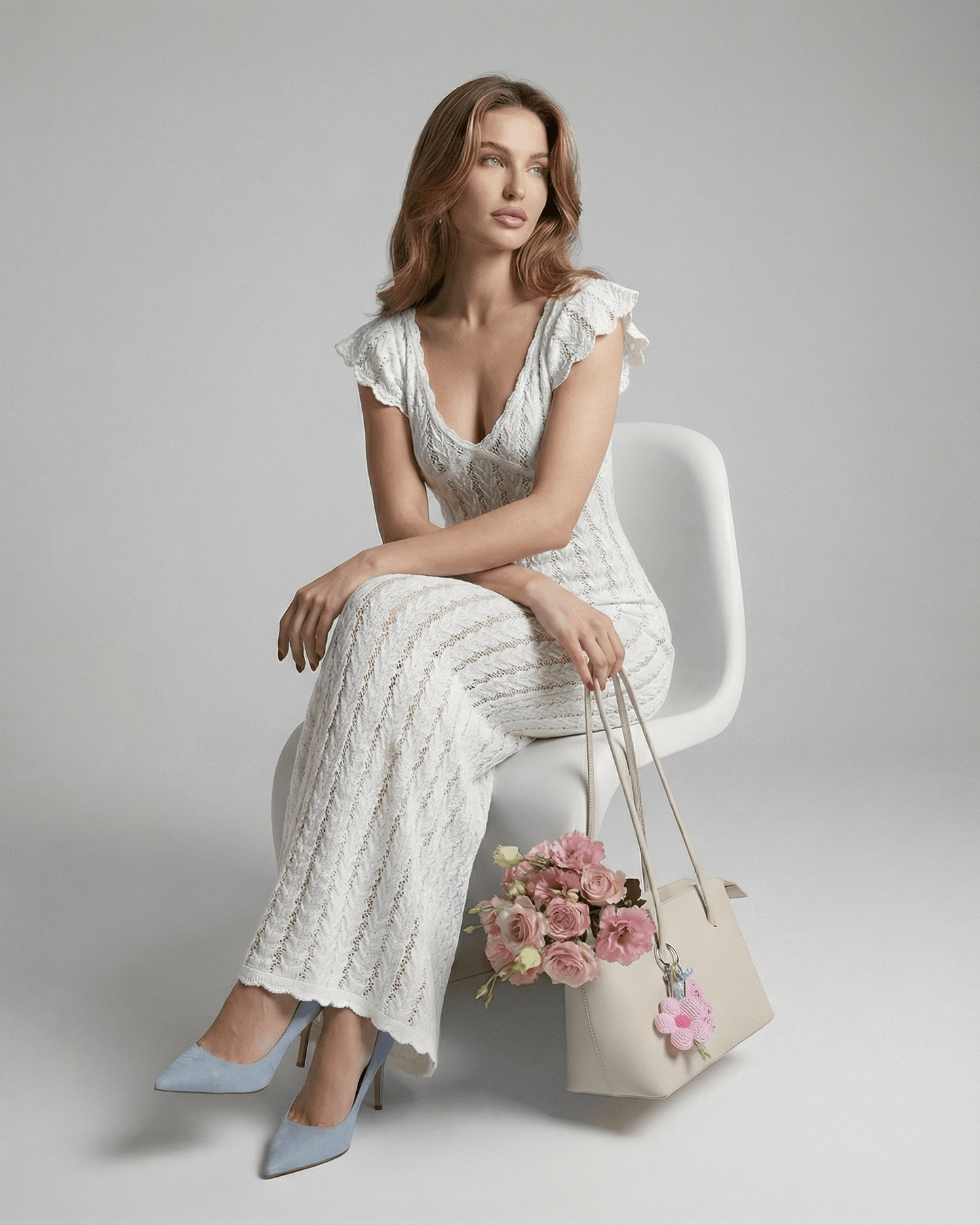 White Cotton Gown V-Neck Sleeveless Maxi Dress | Prom & Daily Wear, front view | Ramblion | SKU: ELM-10452-white-L-5853,ELM-10452-white-M-8391,ELM-10452-white-S-5549,ELM-10452-white-XL-8365,ELM-10452-white-XS-6983