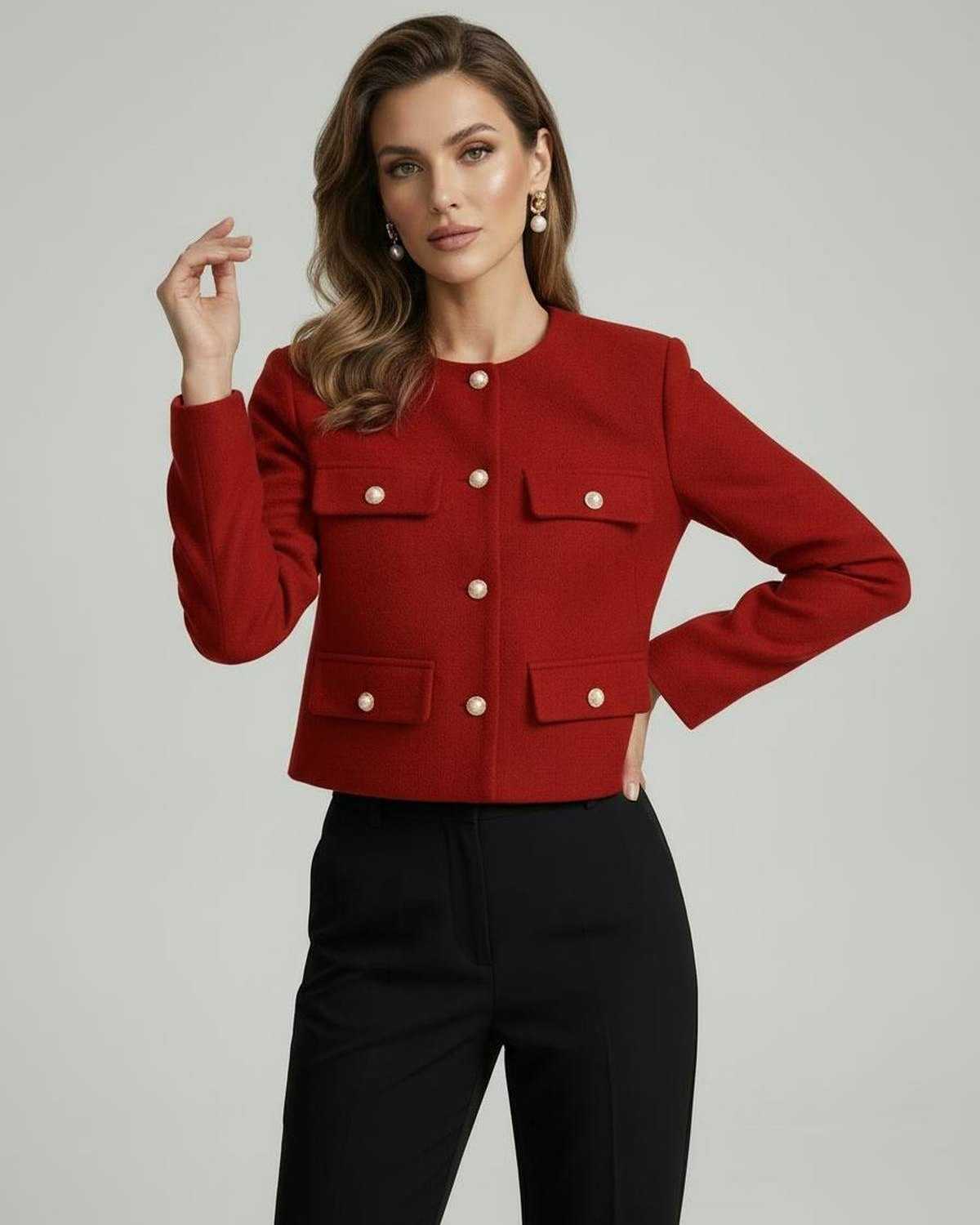 Red Jacket, front view | Ramblion | SKU: SJ-83940-red-L-5016,SJ-83940-red-M-1959,SJ-83940-red-S-2832,SJ-83940-red-XL-8111,SJ-83940-red-XS-3969