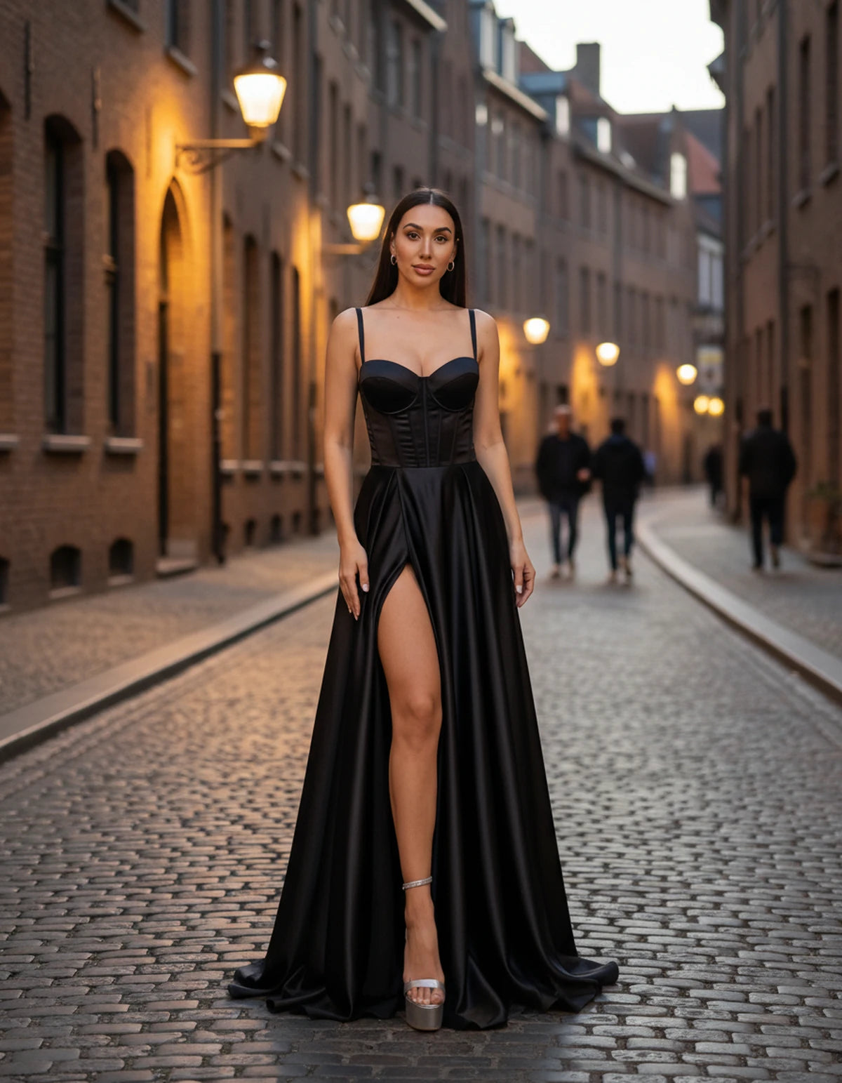 Emiliane Maxi Dresses — Black Fabric