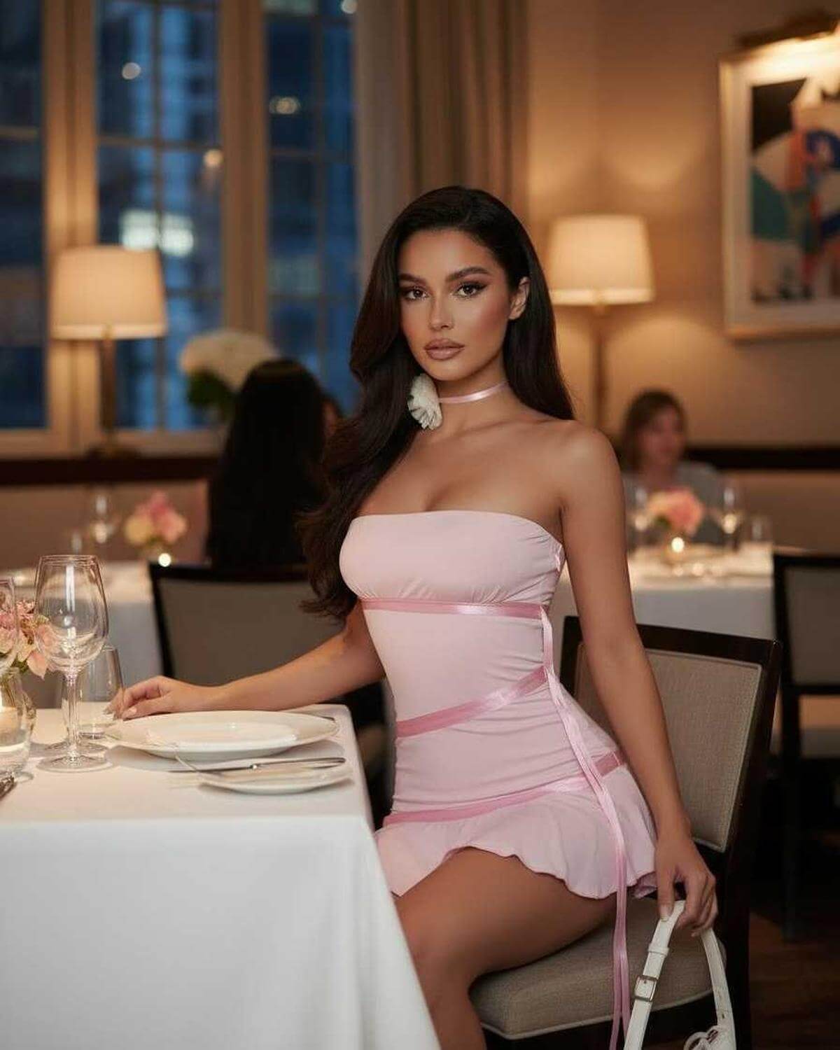 Pink Satin A-line Strapless Mini Dress | Evening Events, Cocktail Parties, Day-to-Night & Weekend Wear, lifestyle shot | Ramb | SKU: LMD-472839104-pink-L-3701,LMD-472839104-pink-M-9686,LMD-472839104-pink-S-5748,LMD-472839104-pink-XL-7326,LMD-472839104-pink-XS-3959