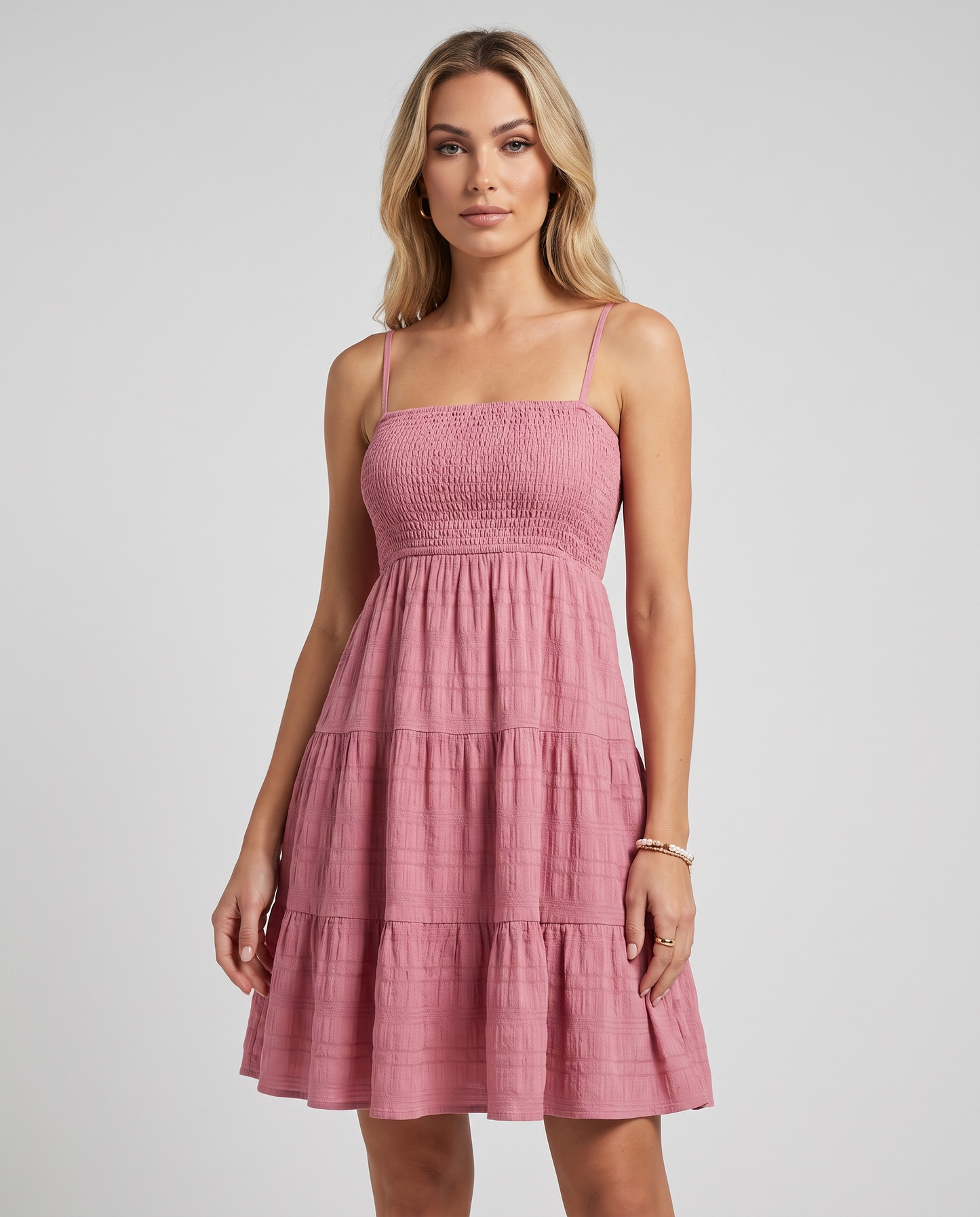 Textured Polyester Sleeveless Square Neck A-Line Mini Dress for Party, Cocktail, Evening, Summer Vacation & Wedding Guest Eve