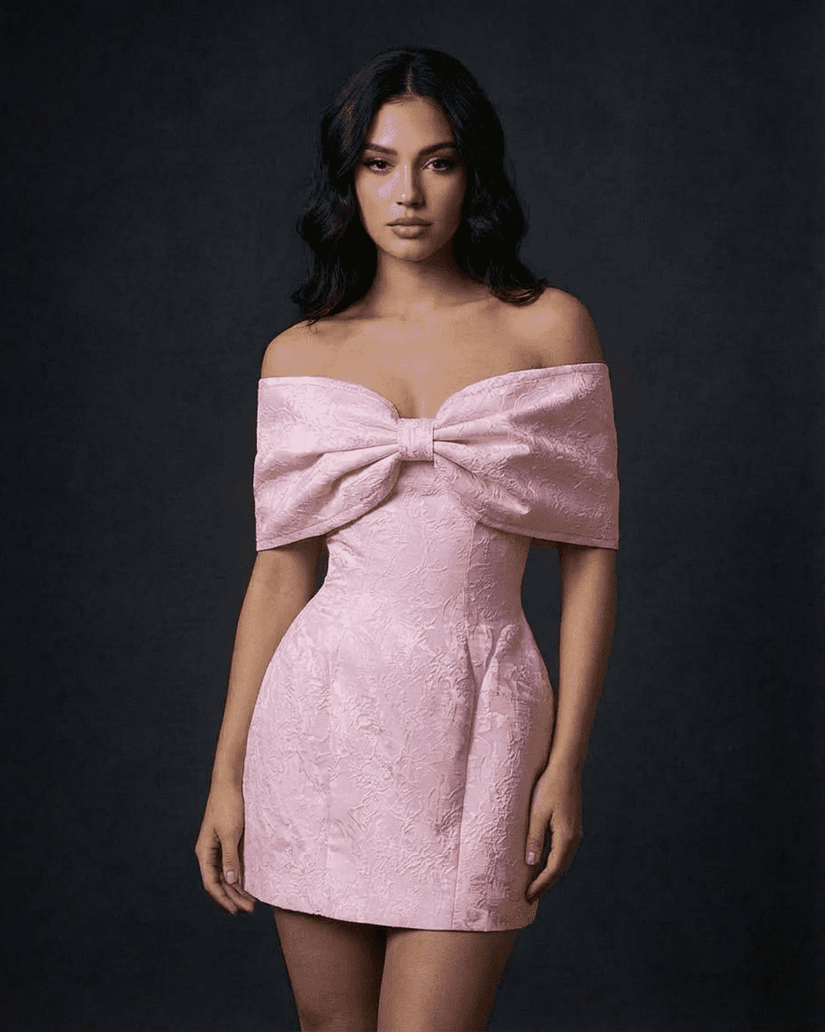 Pink A-line Wrap Neck Sleeveless Mini Dress | Prom, Cocktail Hour & Day-to-Night, front view | Ramblion | SKU: FMD-38295-pink-L-3380,FMD-38295-pink-M-2490,FMD-38295-pink-S-7660,FMD-38295-pink-XL-9077,FMD-38295-pink-XS-8186