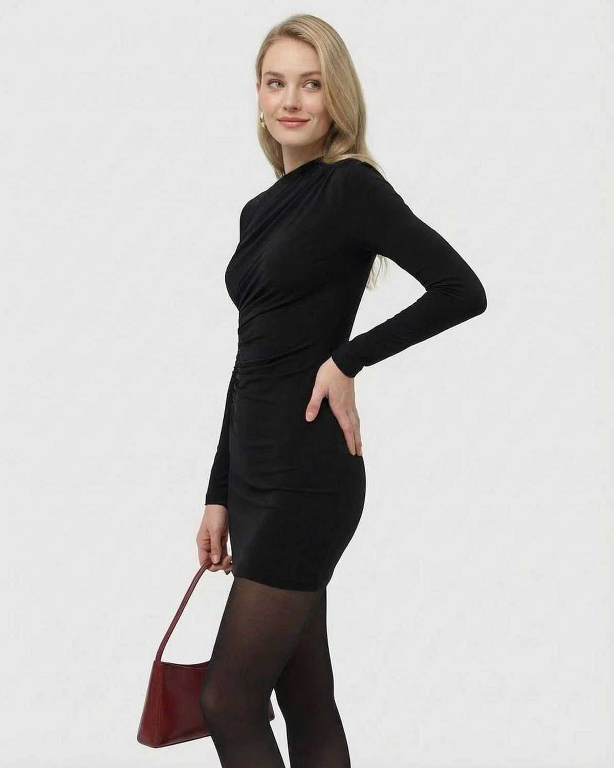 Black Bodycon Round Neck Sleeveless Mini Dress | Evening Events, side view | Ramblion | SKU: NMD-58241-black-L-6478-4275,NMD-58241-black-M-3838-1129,NMD-58241-black-S-8621-6171,NMD-58241-black-XL-5872-8017,NMD-58241-black-XS-4485-5960