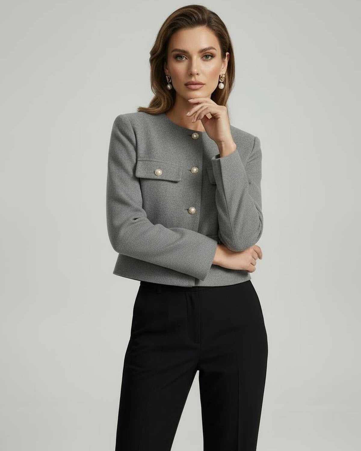 Gray Jacket, front view | Ramblion | SKU: VJ-79483-grey-L-3108,VJ-79483-grey-M-8278,VJ-79483-grey-S-4854,VJ-79483-grey-XL-6712,VJ-79483-grey-XS-3755