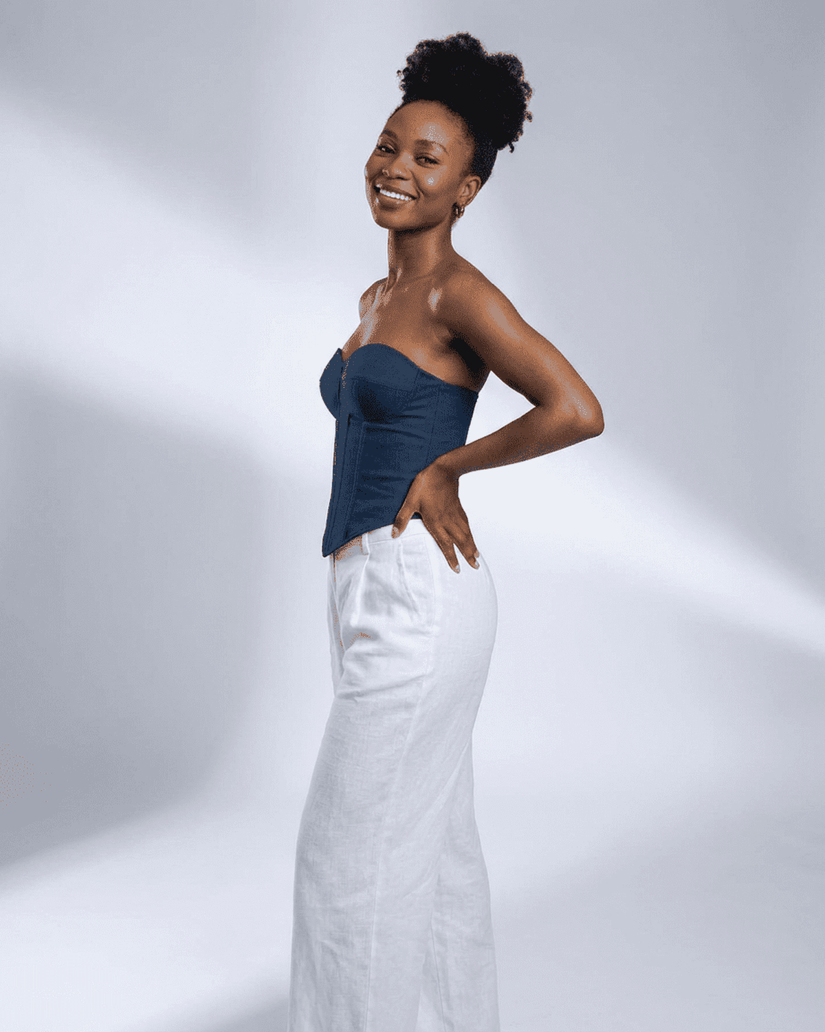 Navy Denim Crew Neck Sleeveless Set, side view | Ramblion | SKU: ACT-76418-navy-L-6936,ACT-76418-navy-M-6169,ACT-76418-navy-S-8135,ACT-76418-navy-XL-6619,ACT-76418-navy-XS-8521