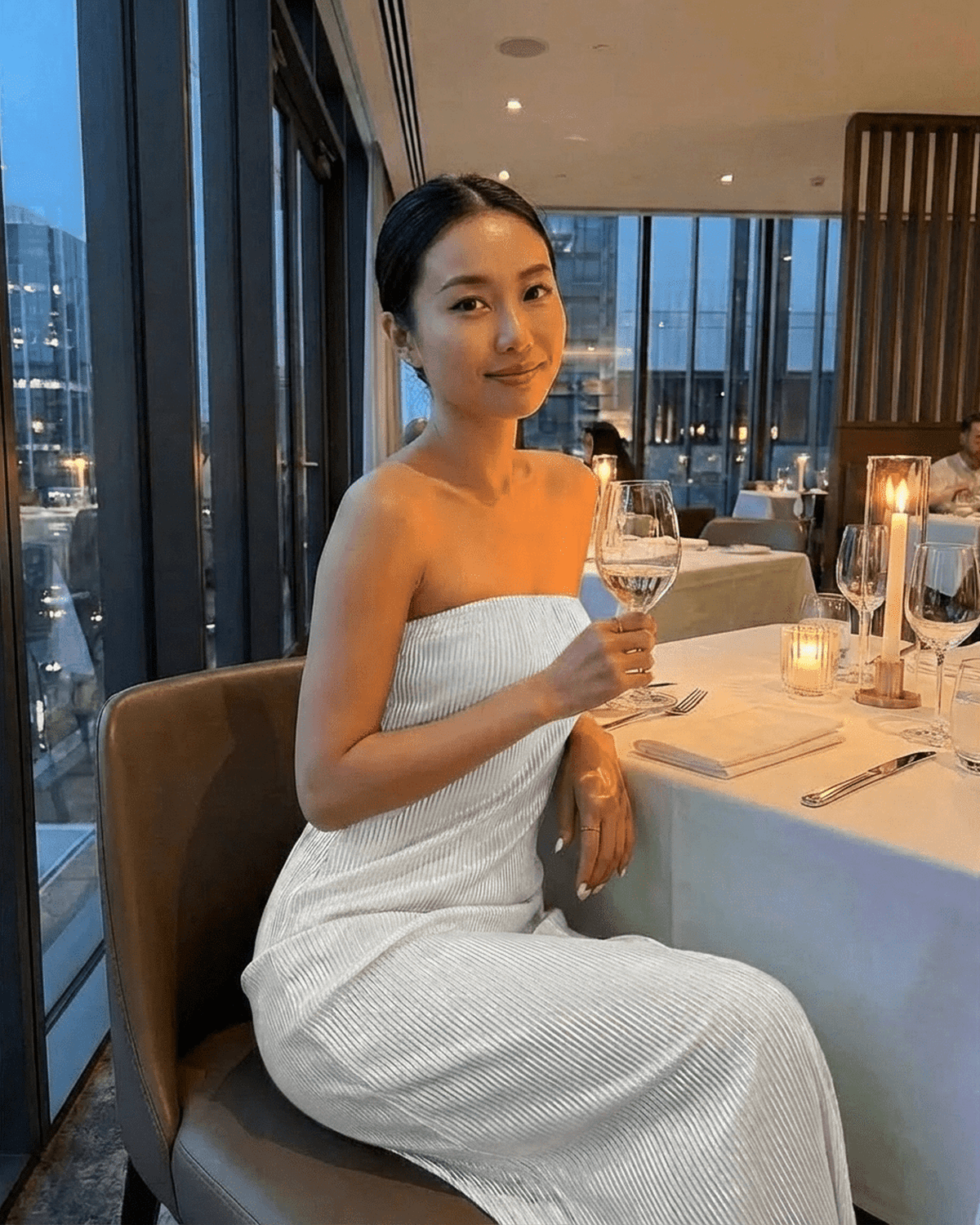 White Satin Bodycon Strapless Maxi Dress | Evening Events & Daily Wear, lifestyle shot | Ramblion | SKU: PMD-85371-white-L-8306,PMD-85371-white-M-7553,PMD-85371-white-S-7979,PMD-85371-white-XL-5916,PMD-85371-white-XS-8006