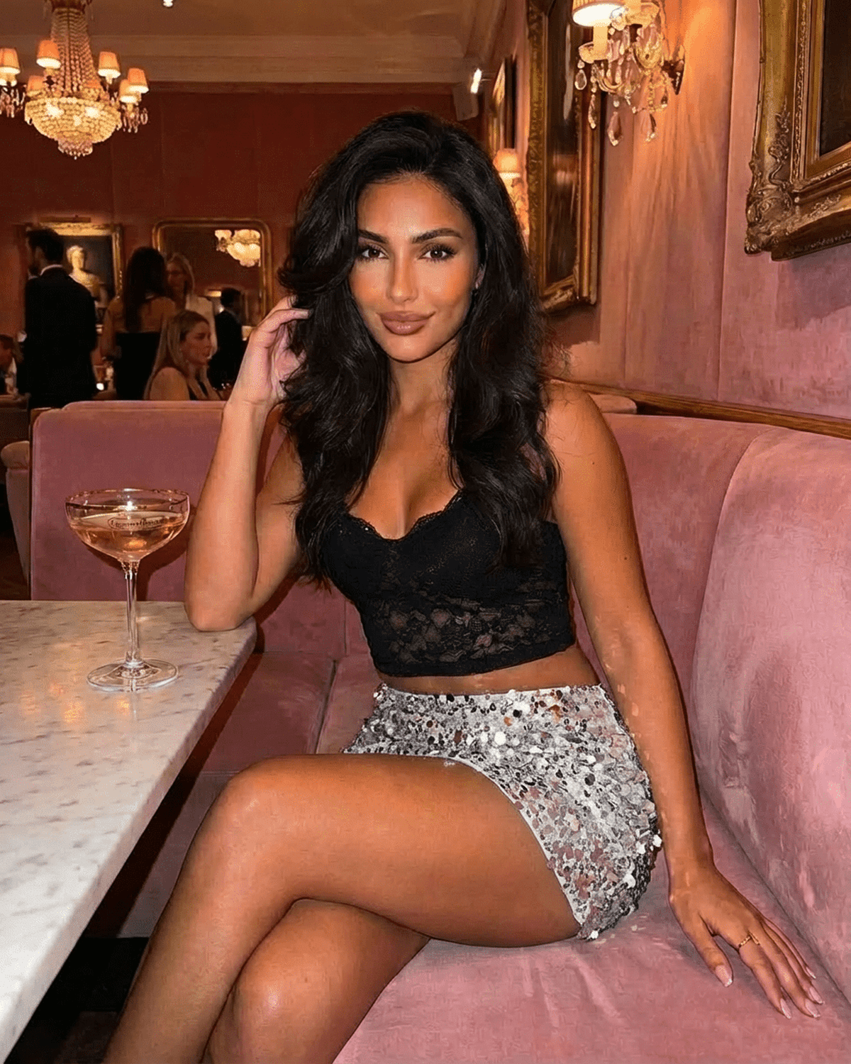 Silver Mini Skirt, lifestyle shot | Ramblion | SKU: SMS-42816-silver-L-7958,SMS-42816-silver-M-4660,SMS-42816-silver-S-4973,SMS-42816-silver-XL-7523,SMS-42816-silver-XS-6030