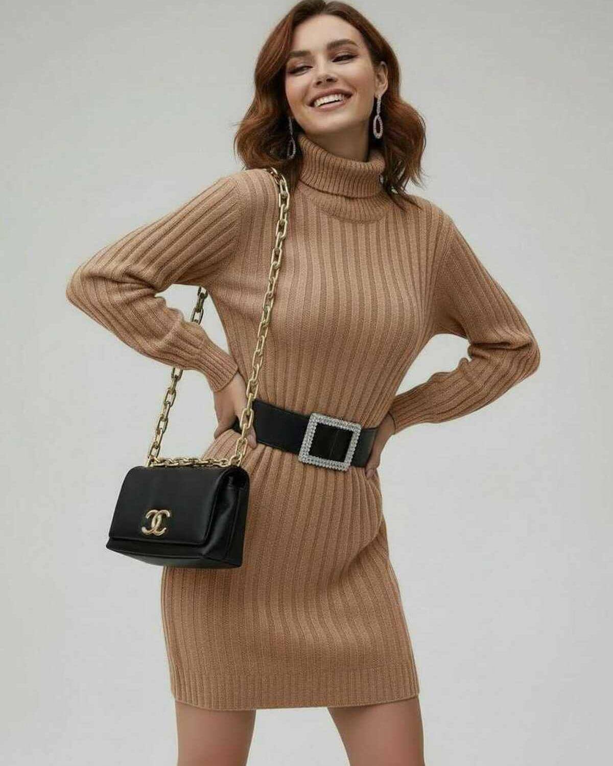 Beige Bodycon Round Neck Long Sleeve Mini Dress | Formal Occasions, Cocktail Parties & Weekend Wear, front view | Ramblion | SKU: SMD-849203715-beige-L-7222,SMD-849203715-beige-M-5689,SMD-849203715-beige-S-2107,SMD-849203715-beige-XL-358,SMD-849203715-beige-XS-9655