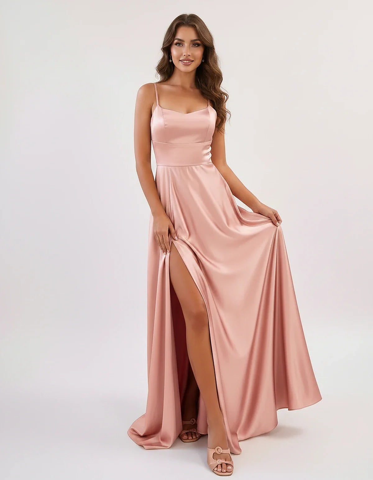 Satin Spaghetti Strap Scoop Neck A-Line Maxi Dress for Party, Cocktail, Evening, Wedding Guest, Bridesmaid & Summer Events, f | SKU: LMD-583741926184527-BLUSH-L,LMD-583741926184527-BLUSH-M,LMD-583741926184527-BLUSH-S,LMD-583741926184527-BLUSH-XL,LMD-583741926184527-BLUSH-XS