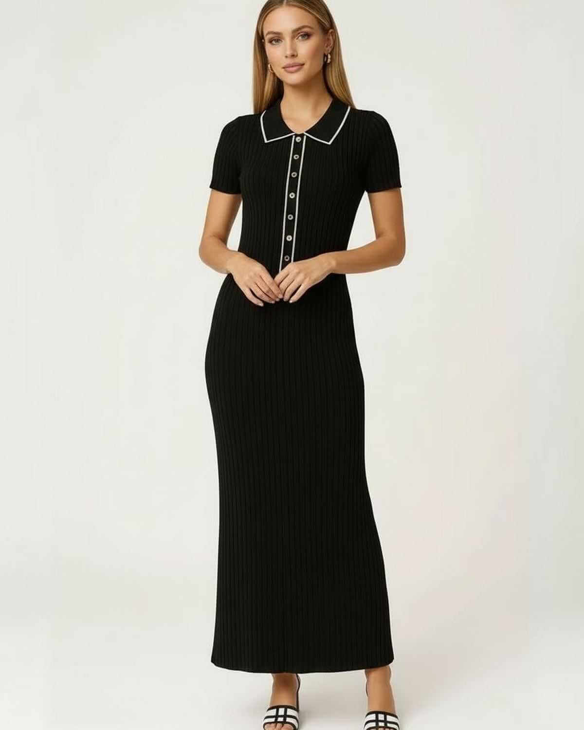 Black Satin Bodycon Round Neck Short Sleeve Maxi Dress | Gala Nights, Cocktail Parties & Casual Outings, front view | Ramblio | SKU: MMD-839274615-black-L-1334,MMD-839274615-black-M-5507,MMD-839274615-black-S-1519,MMD-839274615-black-XL-9416,MMD-839274615-black-XS-9533