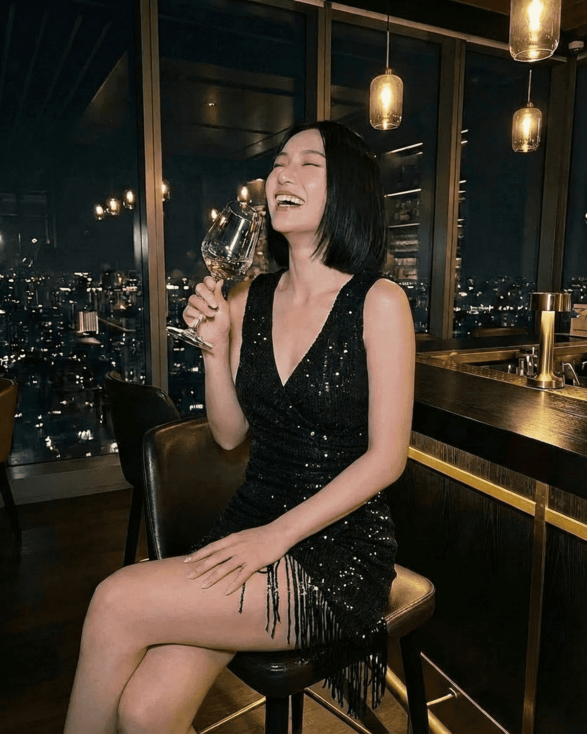 Black Bodycon V-Neck Sleeveless Mini Dress | Prom & Party Nights, lifestyle shot | Ramblion | SKU: NMD-84736-black-L-2025,NMD-84736-black-M-7781,NMD-84736-black-S-1969,NMD-84736-black-XL-5996,NMD-84736-black-XS-9050