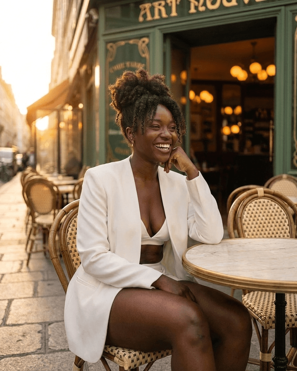 White Blazer, lifestyle shot | Ramblion | SKU: AB-73195-white-L-1861,AB-73195-white-M-2714,AB-73195-white-S-8754,AB-73195-white-XL-3322,AB-73195-white-XS-5360