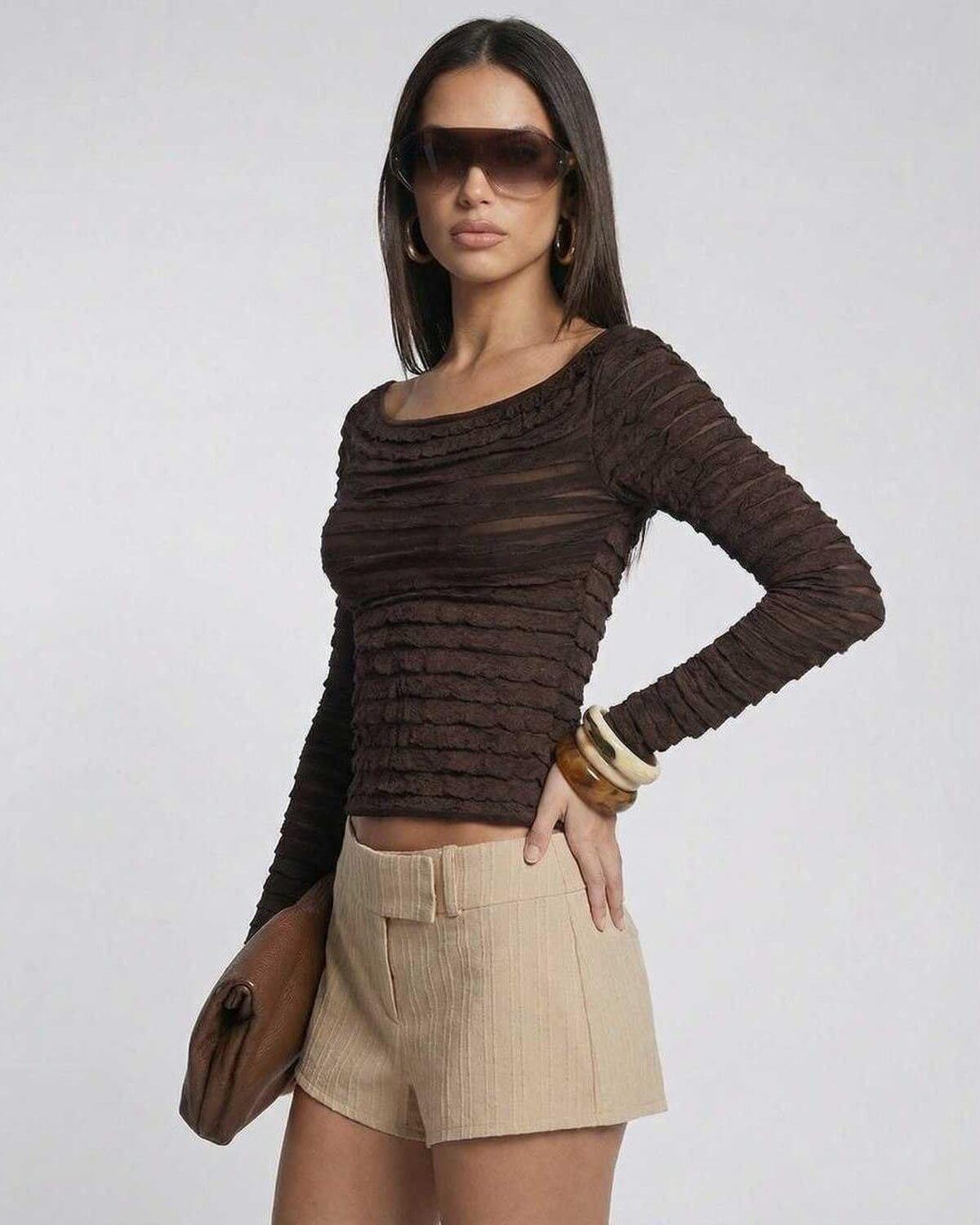 Brown Pullover, front view | Ramblion | SKU: SP-48291-BROWN-L-6882,SP-48291-BROWN-M-5985,SP-48291-BROWN-S-4591,SP-48291-BROWN-XL-4781,SP-48291-BROWN-XS-2971