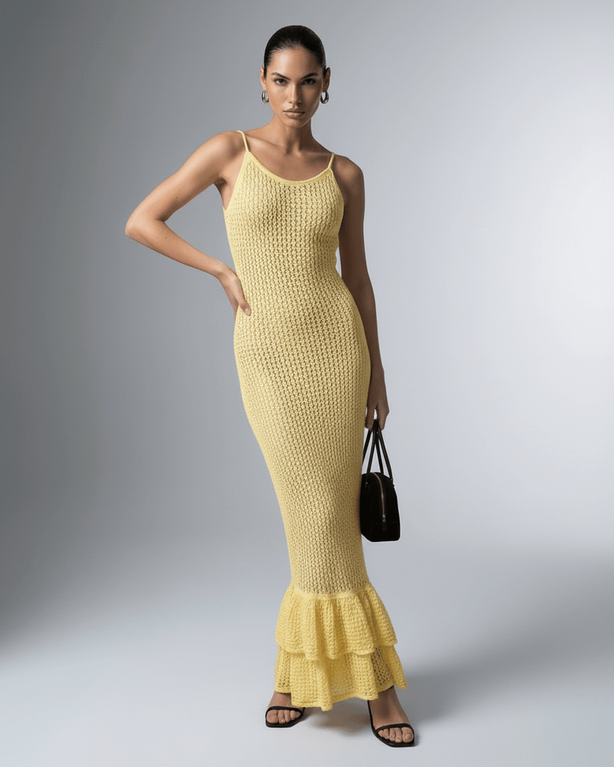 Yellow Satin Bodycon V-Neck Sleeveless Maxi Dress | Formal Occasions, Everyday Wear & Brunch, front view | Ramblion | SKU: SMD-58247-yellow-L-8192,SMD-58247-yellow-M-6045,SMD-58247-yellow-S-2897,SMD-58247-yellow-XL-1220,SMD-58247-yellow-XS-8929