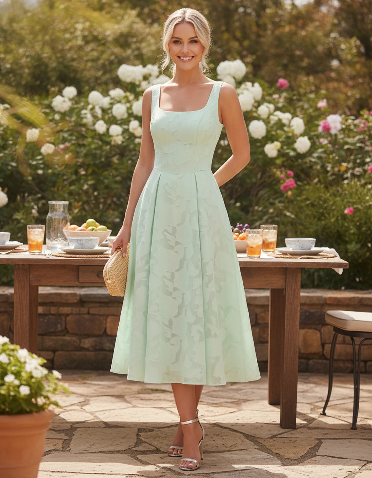 Rosalind Midi Dresses — Mint Green | SKU: RB-90b0a6-mintgrea-2,RB-90b0a6-mintgrea-4,RB-90b0a6-mintgrea-6,RB-90b0a6-mintgrea-8,RB-90b0a6-mintgrea-10,RB-90b0a6-mintgrea-12,RB-90b0a6-mintgrea-14,RB-90b0a6-mintgrea-16,RB-90b0a6-mintgrea-16W,RB-90b0a6-mintgrea-18W,RB-90b0a6-mintgrea-20W,RB-90b0a6-mintgrea-22W