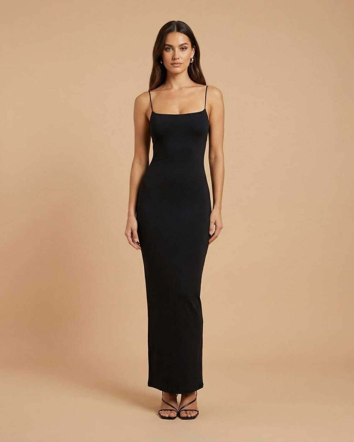 Black Linen Bodycon Round Neck Sleeveless Maxi Dress | Formal Occasions, front view | Ramblion | SKU: CMD-58294-black-L-4562-1672,CMD-58294-black-M-4417-350,CMD-58294-black-S-8090-9008,CMD-58294-black-XL-2134-3086,CMD-58294-black-XS-1264-3721