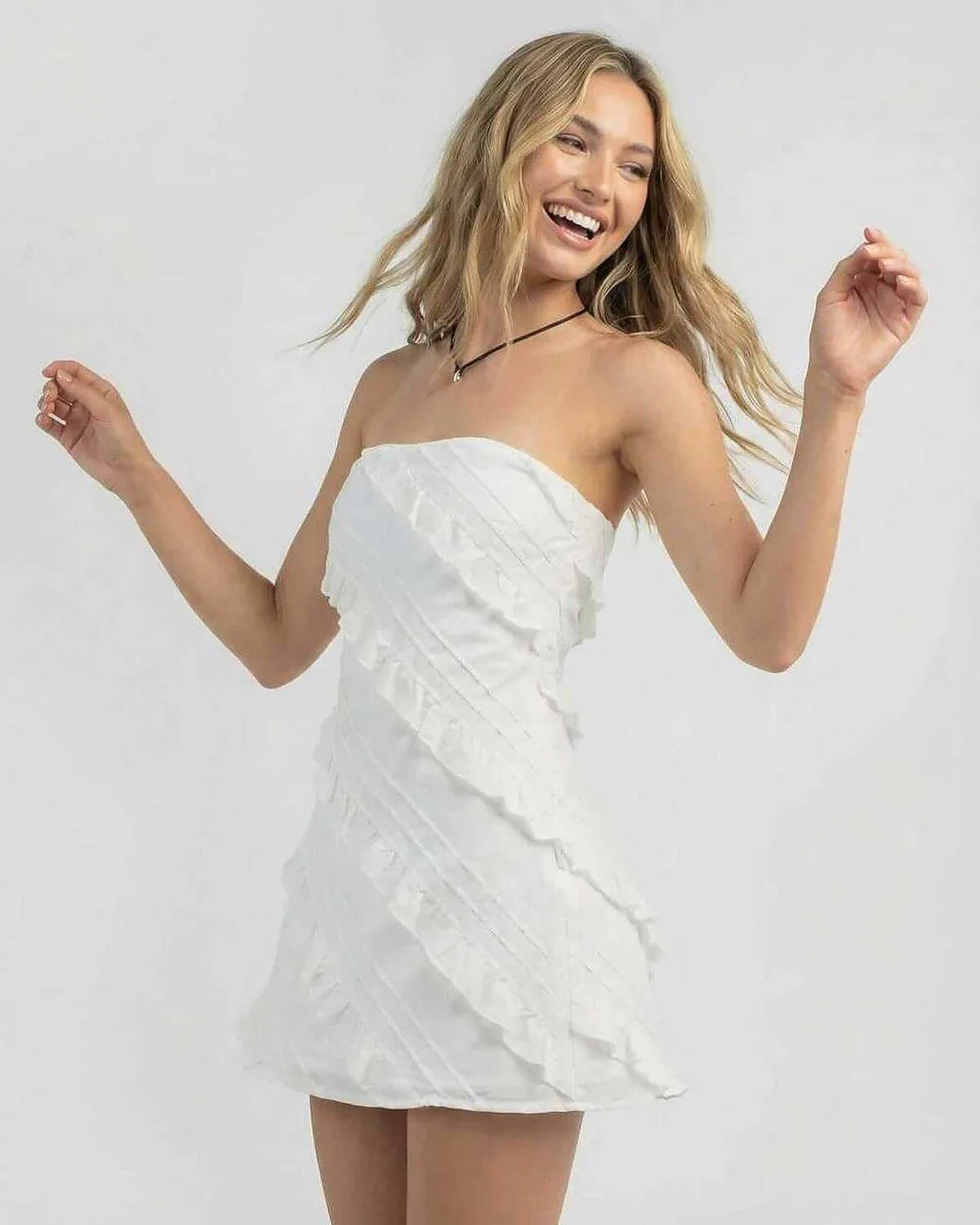 White Cotton Bodycon Strapless Mini Dress | Evening Events, Party Nights & Everyday Wear, front view | Ramblion | SKU: IMD-58312-white-L-1870,IMD-58312-white-M-9546,IMD-58312-white-S-9457,IMD-58312-white-XL-3190,IMD-58312-white-XS-4421