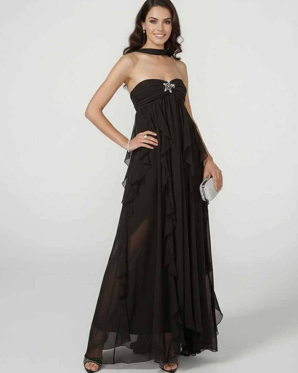 Black Satin Bodycon Square Neck Sleeveless Maxi Dress | Prom & Party Nights, front view | Ramblion | SKU: SMA-582937461-black-L-3177,SMA-582937461-black-M-8516,SMA-582937461-black-S-997,SMA-582937461-black-XL-1450,SMA-582937461-black-XS-658