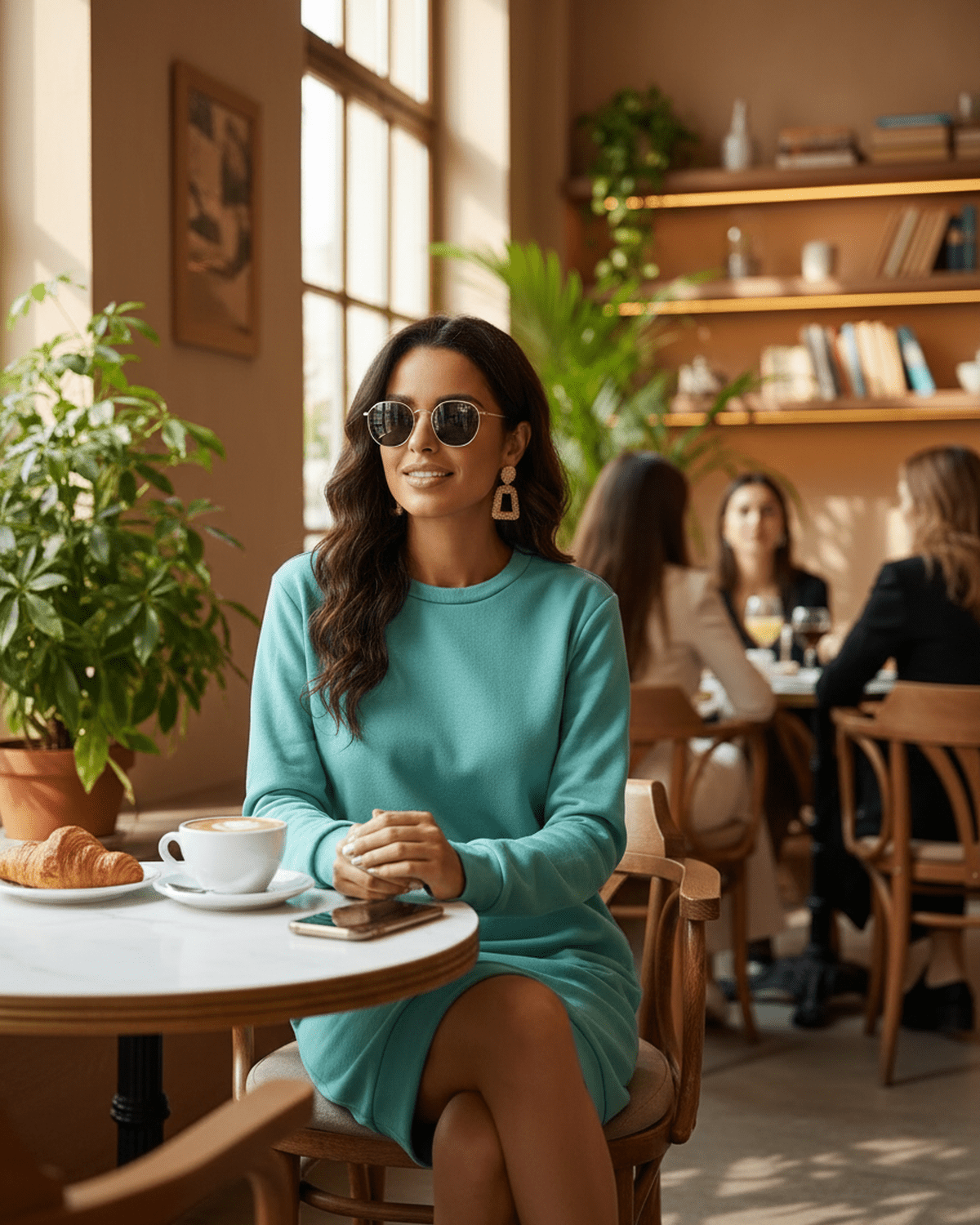 Amalfi Mini Dress in teal, featuring relaxed silhouette, perfect for casual outings, by RAMBLION.