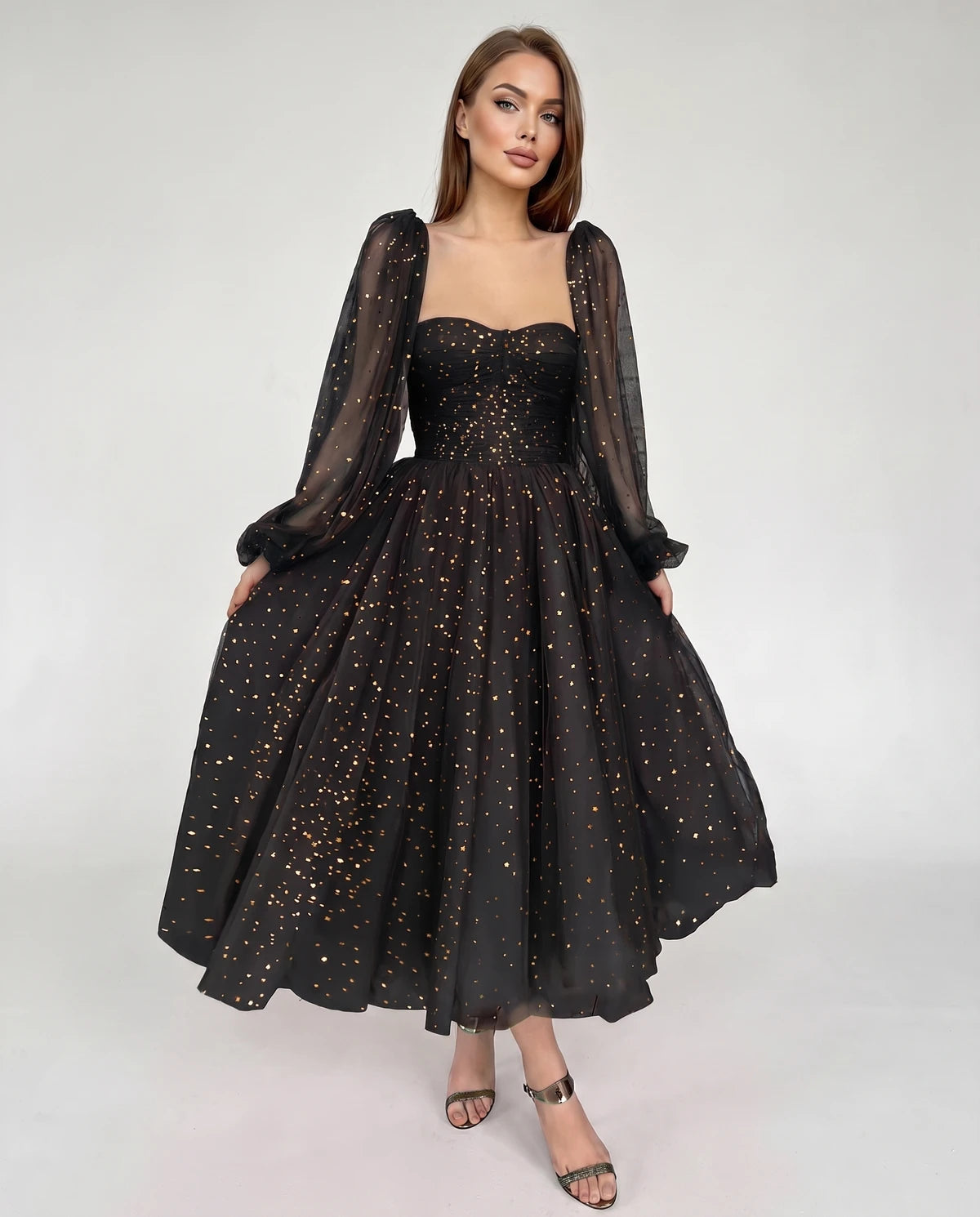 Adelaide Midi Dresses — 02-black Gold