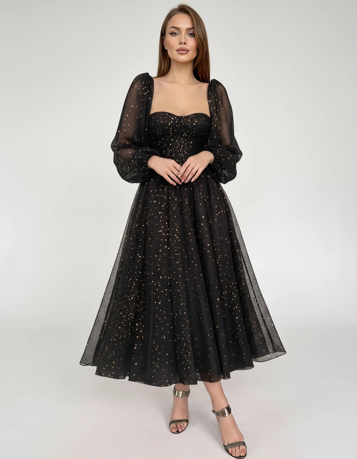 Adelaide Midi Dresses — 02-black Gold | SKU: RB-0d710f-02blacf2-2,RB-0d710f-02blacf2-4,RB-0d710f-02blacf2-6,RB-0d710f-02blacf2-8,RB-0d710f-02blacf2-10,RB-0d710f-02blacf2-12,RB-0d710f-02blacf2-14,RB-0d710f-02blacf2-16,RB-0d710f-02blacf2-16W,RB-0d710f-02blacf2-18W,RB-0d710f-02blacf2-20W,RB-0d710f-02blacf2-22W
