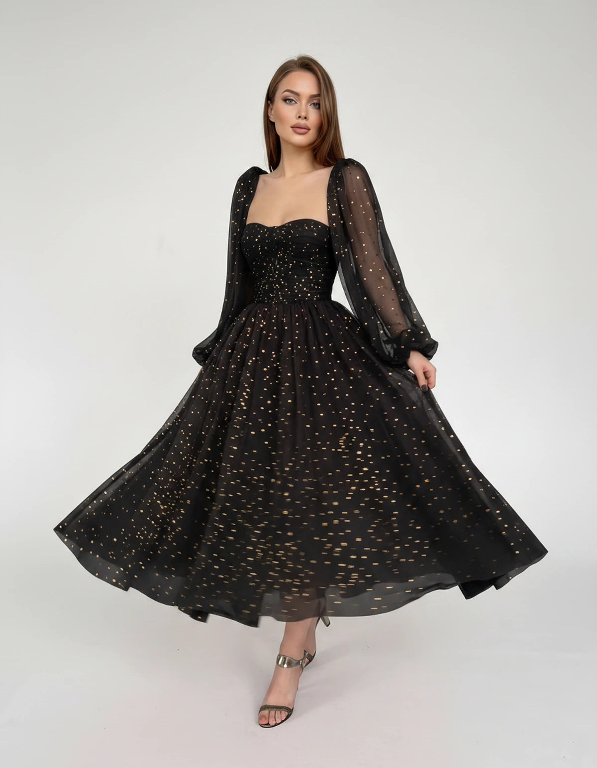 Adelaide Midi Dresses — 02-black Gold | SKU: RB-0d710f-02blacf2-2,RB-0d710f-02blacf2-4,RB-0d710f-02blacf2-6,RB-0d710f-02blacf2-8,RB-0d710f-02blacf2-10,RB-0d710f-02blacf2-12,RB-0d710f-02blacf2-14,RB-0d710f-02blacf2-16,RB-0d710f-02blacf2-16W,RB-0d710f-02blacf2-18W,RB-0d710f-02blacf2-20W,RB-0d710f-02blacf2-22W