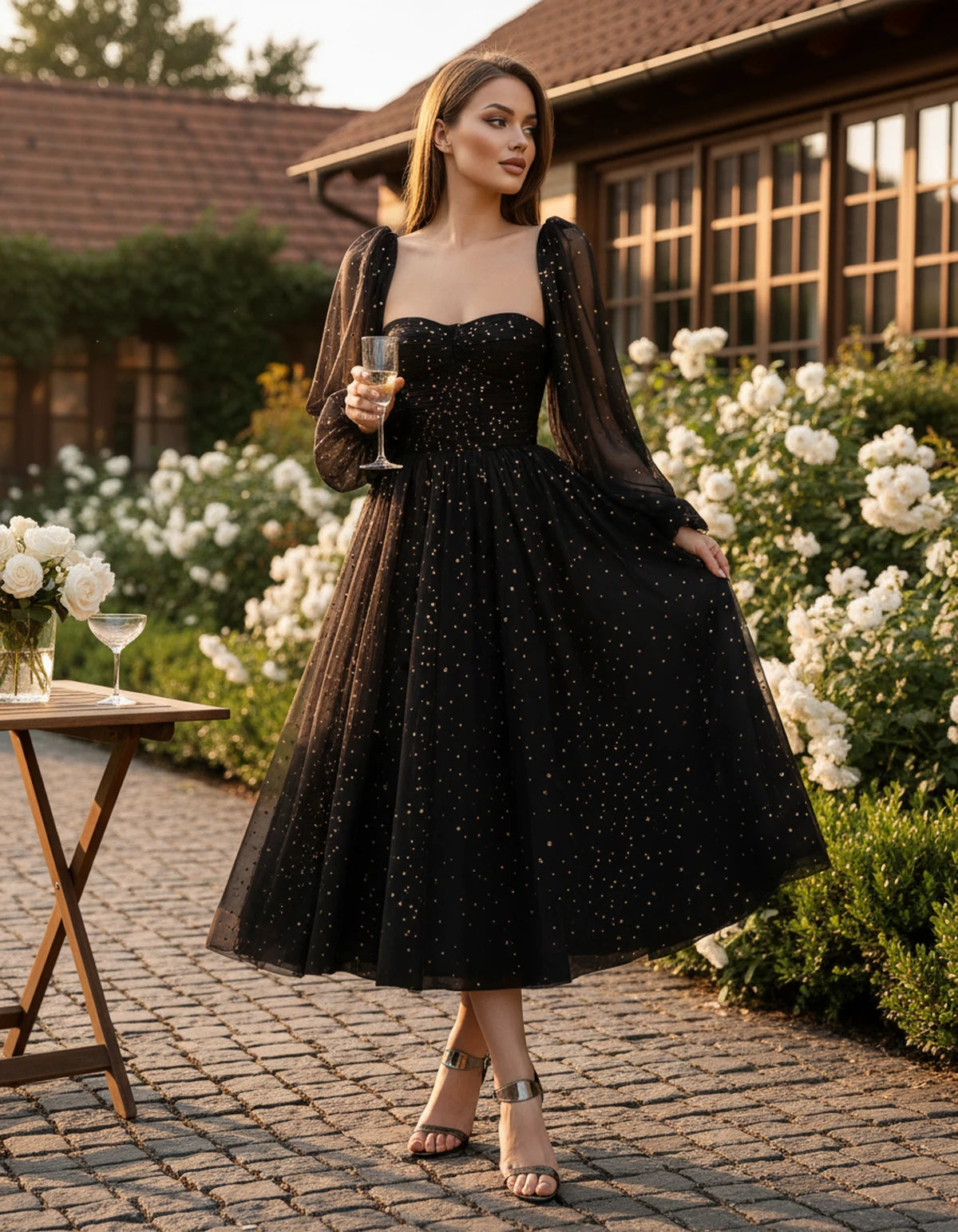Adelaide Midi Dresses — 02-black Gold | SKU: RB-0d710f-02blacf2-2,RB-0d710f-02blacf2-4,RB-0d710f-02blacf2-6,RB-0d710f-02blacf2-8,RB-0d710f-02blacf2-10,RB-0d710f-02blacf2-12,RB-0d710f-02blacf2-14,RB-0d710f-02blacf2-16,RB-0d710f-02blacf2-16W,RB-0d710f-02blacf2-18W,RB-0d710f-02blacf2-20W,RB-0d710f-02blacf2-22W