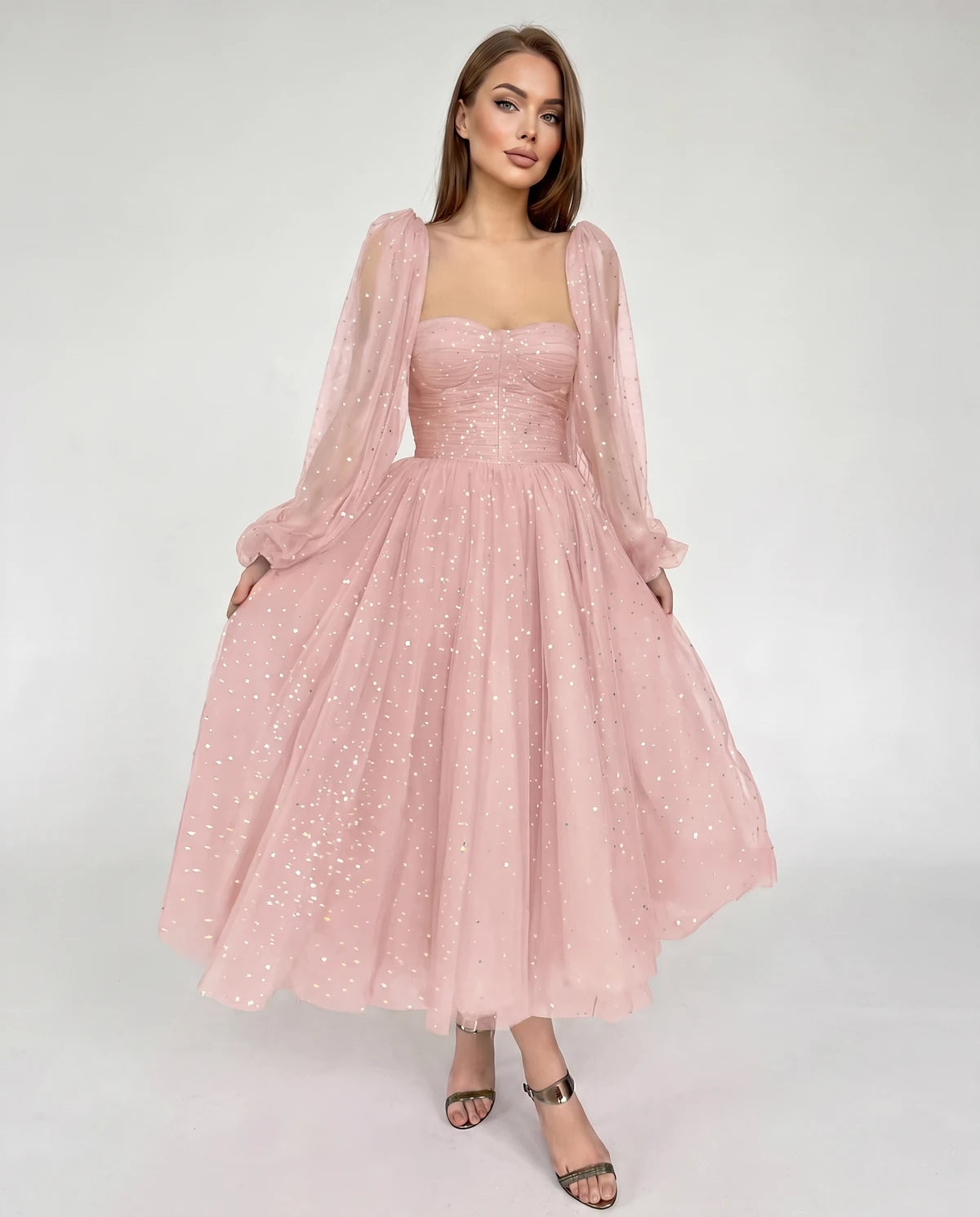 Adelaide Midi Dresses — 02-flesh Pink