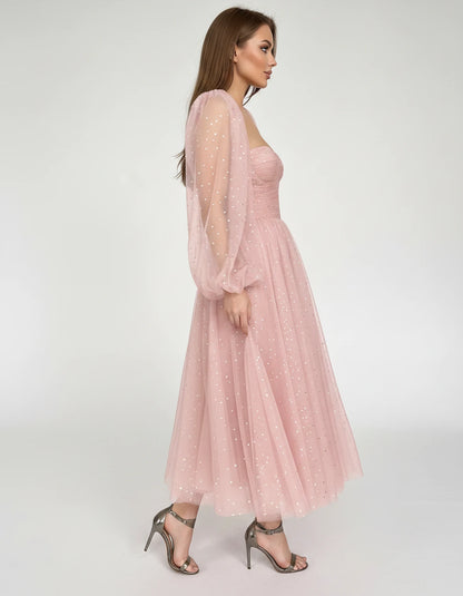 Adelaide Midi Dresses — 02-flesh Pink | SKU: RB-0d710f-02fles75-2,RB-0d710f-02fles75-4,RB-0d710f-02fles75-6,RB-0d710f-02fles75-8,RB-0d710f-02fles75-10,RB-0d710f-02fles75-12,RB-0d710f-02fles75-14,RB-0d710f-02fles75-16,RB-0d710f-02fles75-16W,RB-0d710f-02fles75-18W,RB-0d710f-02fles75-20W,RB-0d710f-02fles75-22W