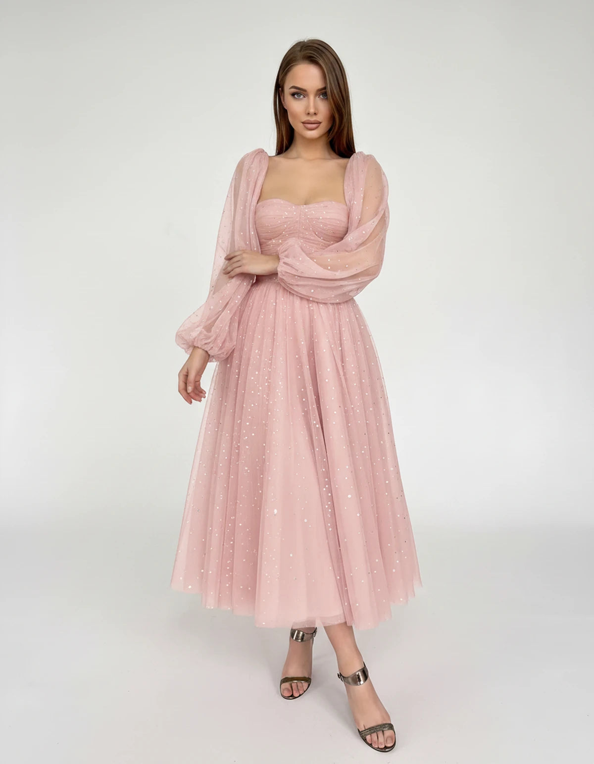 Adelaide Midi Dresses — 02-flesh Pink | SKU: RB-0d710f-02fles75-2,RB-0d710f-02fles75-4,RB-0d710f-02fles75-6,RB-0d710f-02fles75-8,RB-0d710f-02fles75-10,RB-0d710f-02fles75-12,RB-0d710f-02fles75-14,RB-0d710f-02fles75-16,RB-0d710f-02fles75-16W,RB-0d710f-02fles75-18W,RB-0d710f-02fles75-20W,RB-0d710f-02fles75-22W