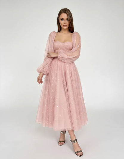 Adelaide Midi Dresses — 02-flesh Pink | SKU: RB-0d710f-02fles75-2,RB-0d710f-02fles75-4,RB-0d710f-02fles75-6,RB-0d710f-02fles75-8,RB-0d710f-02fles75-10,RB-0d710f-02fles75-12,RB-0d710f-02fles75-14,RB-0d710f-02fles75-16,RB-0d710f-02fles75-16W,RB-0d710f-02fles75-18W,RB-0d710f-02fles75-20W,RB-0d710f-02fles75-22W