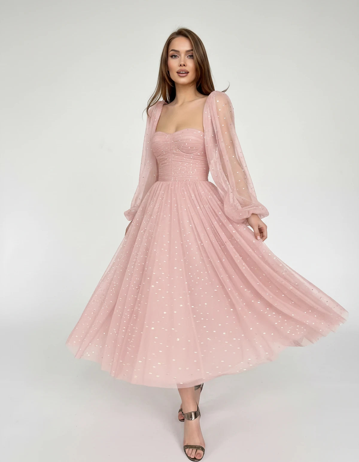 Adelaide Midi Dresses — 02-flesh Pink | SKU: RB-0d710f-02fles75-2,RB-0d710f-02fles75-4,RB-0d710f-02fles75-6,RB-0d710f-02fles75-8,RB-0d710f-02fles75-10,RB-0d710f-02fles75-12,RB-0d710f-02fles75-14,RB-0d710f-02fles75-16,RB-0d710f-02fles75-16W,RB-0d710f-02fles75-18W,RB-0d710f-02fles75-20W,RB-0d710f-02fles75-22W