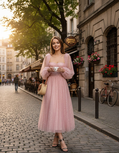 Adelaide Midi Dresses — 02-flesh Pink | SKU: RB-0d710f-02fles75-2,RB-0d710f-02fles75-4,RB-0d710f-02fles75-6,RB-0d710f-02fles75-8,RB-0d710f-02fles75-10,RB-0d710f-02fles75-12,RB-0d710f-02fles75-14,RB-0d710f-02fles75-16,RB-0d710f-02fles75-16W,RB-0d710f-02fles75-18W,RB-0d710f-02fles75-20W,RB-0d710f-02fles75-22W