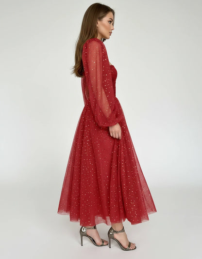 Adelaide Midi Dresses — 02-red | SKU: RB-0d710f-02red-2,RB-0d710f-02red-4,RB-0d710f-02red-6,RB-0d710f-02red-8,RB-0d710f-02red-10,RB-0d710f-02red-12,RB-0d710f-02red-14,RB-0d710f-02red-16,RB-0d710f-02red-16W,RB-0d710f-02red-18W,RB-0d710f-02red-20W,RB-0d710f-02red-22W