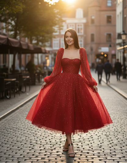 Adelaide Midi Dresses — 02-red | SKU: RB-0d710f-02red-2,RB-0d710f-02red-4,RB-0d710f-02red-6,RB-0d710f-02red-8,RB-0d710f-02red-10,RB-0d710f-02red-12,RB-0d710f-02red-14,RB-0d710f-02red-16,RB-0d710f-02red-16W,RB-0d710f-02red-18W,RB-0d710f-02red-20W,RB-0d710f-02red-22W