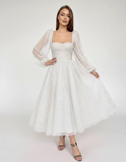 Adelaide Midi Dresses — 02-white | SKU: RB-0d710f-02white-2,RB-0d710f-02white-4,RB-0d710f-02white-6,RB-0d710f-02white-8,RB-0d710f-02white-10,RB-0d710f-02white-12,RB-0d710f-02white-14,RB-0d710f-02white-16,RB-0d710f-02white-16W,RB-0d710f-02white-18W,RB-0d710f-02white-20W,RB-0d710f-02white-22W