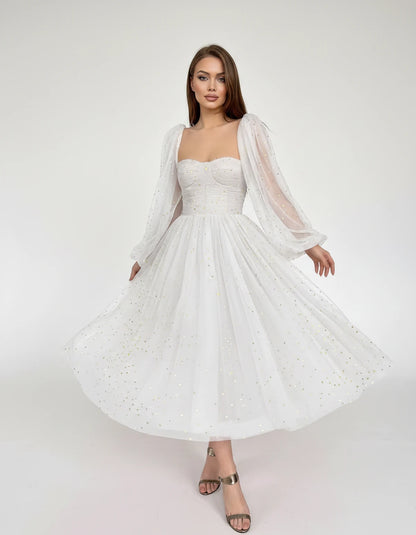 Adelaide Midi Dresses — 02-white | SKU: RB-0d710f-02white-2,RB-0d710f-02white-4,RB-0d710f-02white-6,RB-0d710f-02white-8,RB-0d710f-02white-10,RB-0d710f-02white-12,RB-0d710f-02white-14,RB-0d710f-02white-16,RB-0d710f-02white-16W,RB-0d710f-02white-18W,RB-0d710f-02white-20W,RB-0d710f-02white-22W