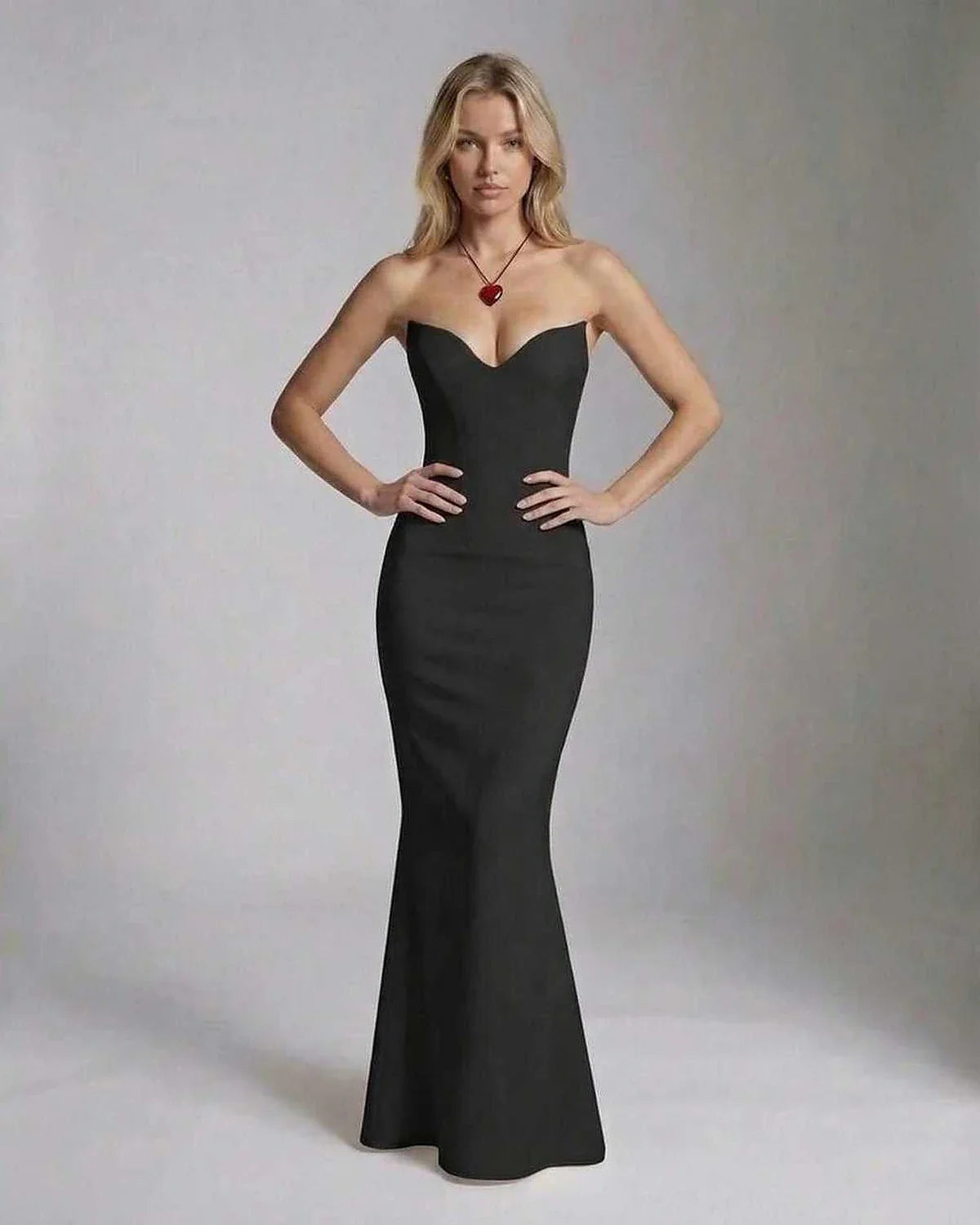 Black Satin Gown Round Neck Long Sleeve Maxi Dress | Formal Events, Cocktail Parties & Wedding Guest, front view | Ramblion | SKU: CMD-783945612-black-L-4483,CMD-783945612-black-M-1117,CMD-783945612-black-S-6170,CMD-783945612-black-XL-2910,CMD-783945612-black-XS-9849