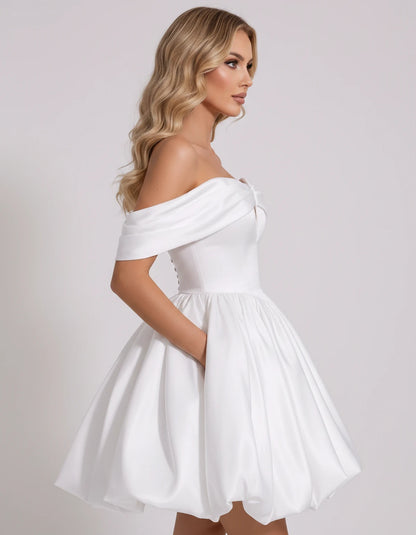 Alcyone Mini Dresses — White | SKU: RB-0af8b3-white-2,RB-0af8b3-white-4,RB-0af8b3-white-6,RB-0af8b3-white-8,RB-0af8b3-white-10,RB-0af8b3-white-12,RB-0af8b3-white-14,RB-0af8b3-white-16,RB-0af8b3-white-16W,RB-0af8b3-white-18W,RB-0af8b3-white-20W,RB-0af8b3-white-22W