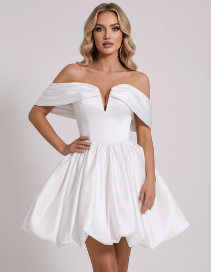 Alcyone Mini Dresses — White | SKU: RB-0af8b3-white-2,RB-0af8b3-white-4,RB-0af8b3-white-6,RB-0af8b3-white-8,RB-0af8b3-white-10,RB-0af8b3-white-12,RB-0af8b3-white-14,RB-0af8b3-white-16,RB-0af8b3-white-16W,RB-0af8b3-white-18W,RB-0af8b3-white-20W,RB-0af8b3-white-22W