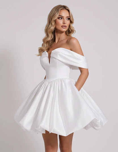 Alcyone Mini Dresses — White | SKU: RB-0af8b3-white-2,RB-0af8b3-white-4,RB-0af8b3-white-6,RB-0af8b3-white-8,RB-0af8b3-white-10,RB-0af8b3-white-12,RB-0af8b3-white-14,RB-0af8b3-white-16,RB-0af8b3-white-16W,RB-0af8b3-white-18W,RB-0af8b3-white-20W,RB-0af8b3-white-22W