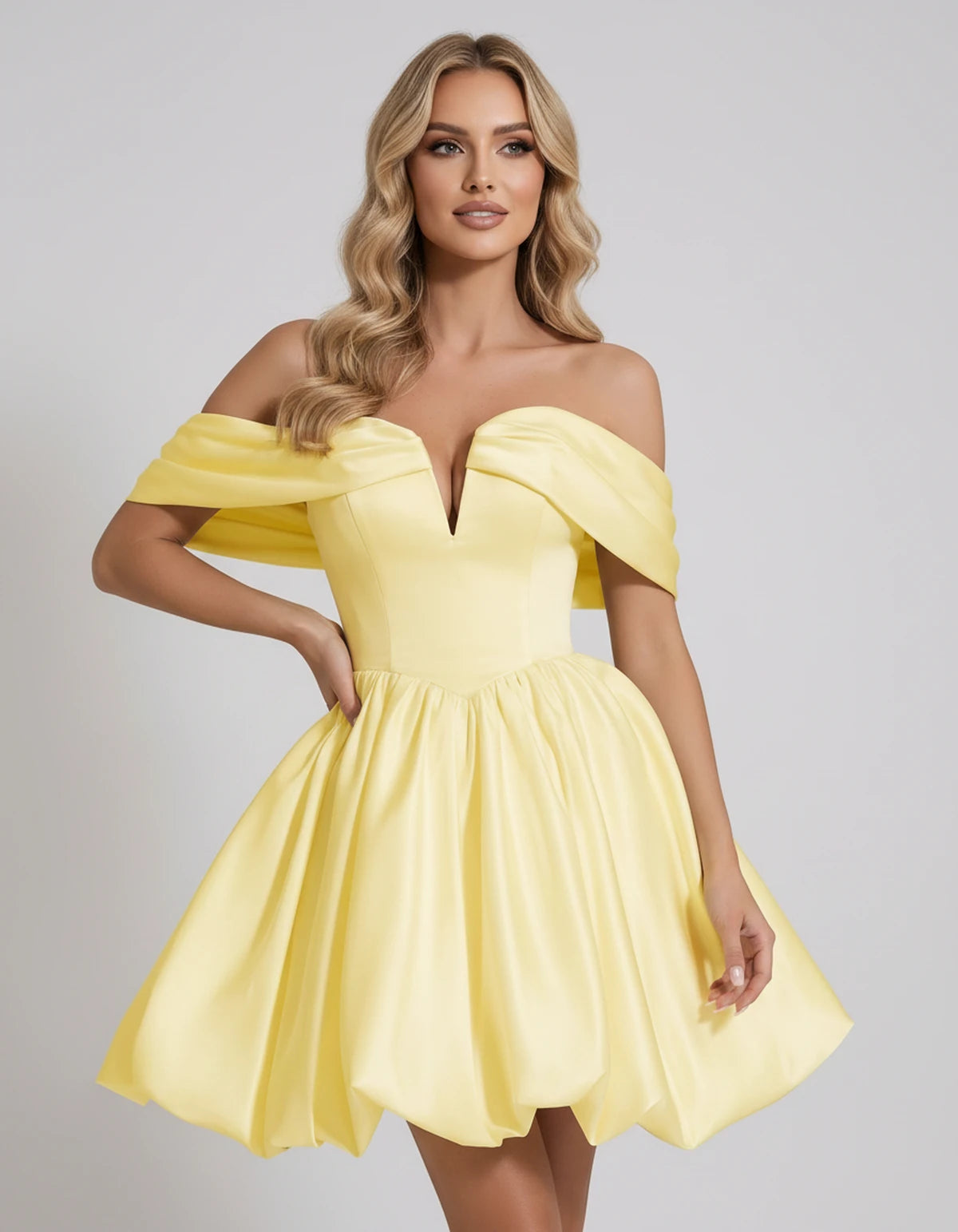 Alcyone Mini Dresses — Yellow | SKU: RB-0af8b3-yellow-2,RB-0af8b3-yellow-4,RB-0af8b3-yellow-6,RB-0af8b3-yellow-8,RB-0af8b3-yellow-10,RB-0af8b3-yellow-12,RB-0af8b3-yellow-14,RB-0af8b3-yellow-16,RB-0af8b3-yellow-16W,RB-0af8b3-yellow-18W,RB-0af8b3-yellow-20W,RB-0af8b3-yellow-22W