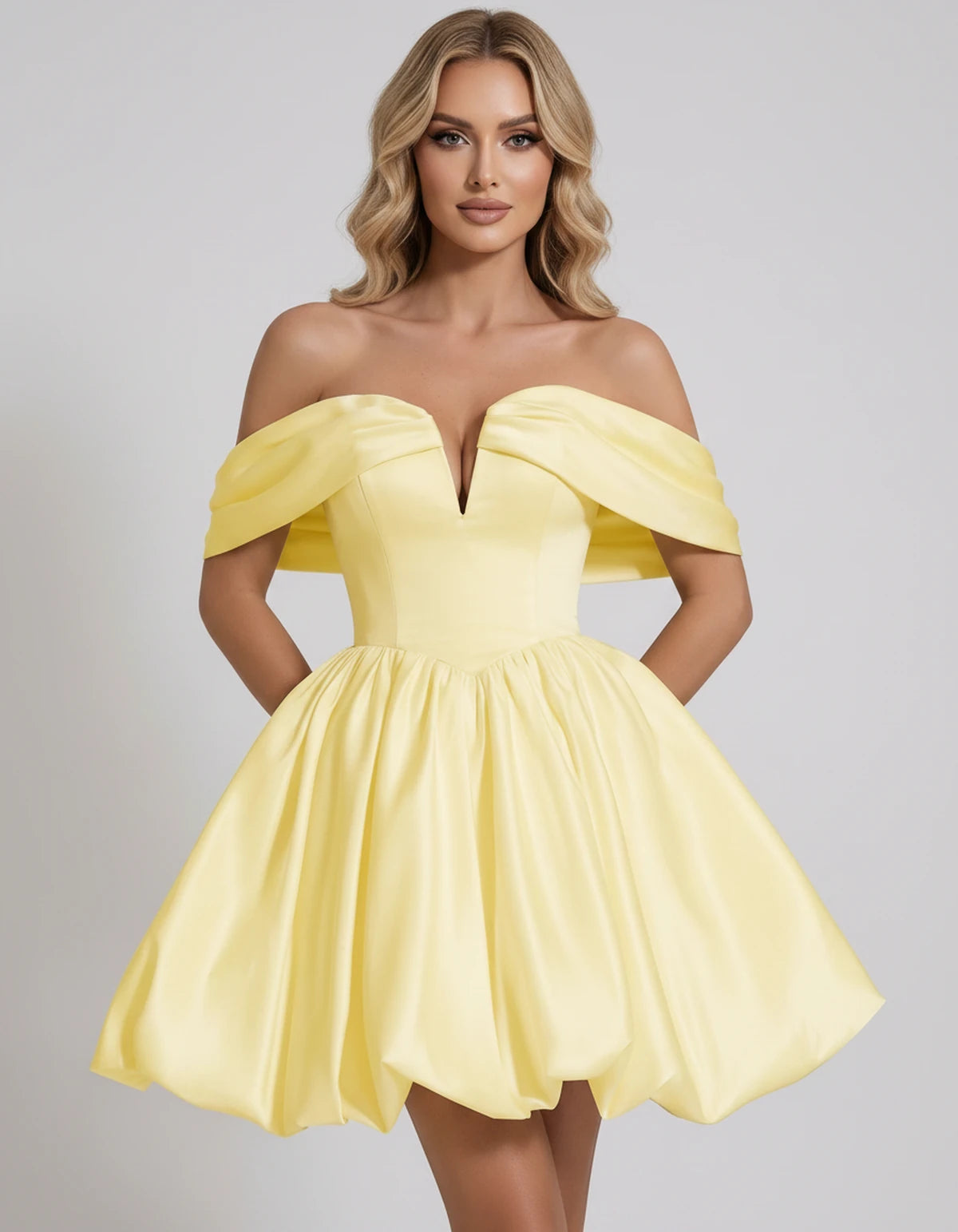 Alcyone Mini Dresses — Yellow | SKU: RB-0af8b3-yellow-2,RB-0af8b3-yellow-4,RB-0af8b3-yellow-6,RB-0af8b3-yellow-8,RB-0af8b3-yellow-10,RB-0af8b3-yellow-12,RB-0af8b3-yellow-14,RB-0af8b3-yellow-16,RB-0af8b3-yellow-16W,RB-0af8b3-yellow-18W,RB-0af8b3-yellow-20W,RB-0af8b3-yellow-22W