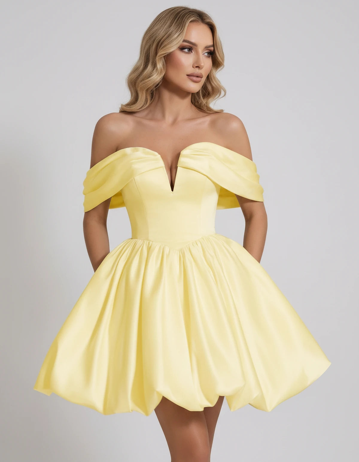 Alcyone Mini Dresses — Yellow | SKU: RB-0af8b3-yellow-2,RB-0af8b3-yellow-4,RB-0af8b3-yellow-6,RB-0af8b3-yellow-8,RB-0af8b3-yellow-10,RB-0af8b3-yellow-12,RB-0af8b3-yellow-14,RB-0af8b3-yellow-16,RB-0af8b3-yellow-16W,RB-0af8b3-yellow-18W,RB-0af8b3-yellow-20W,RB-0af8b3-yellow-22W